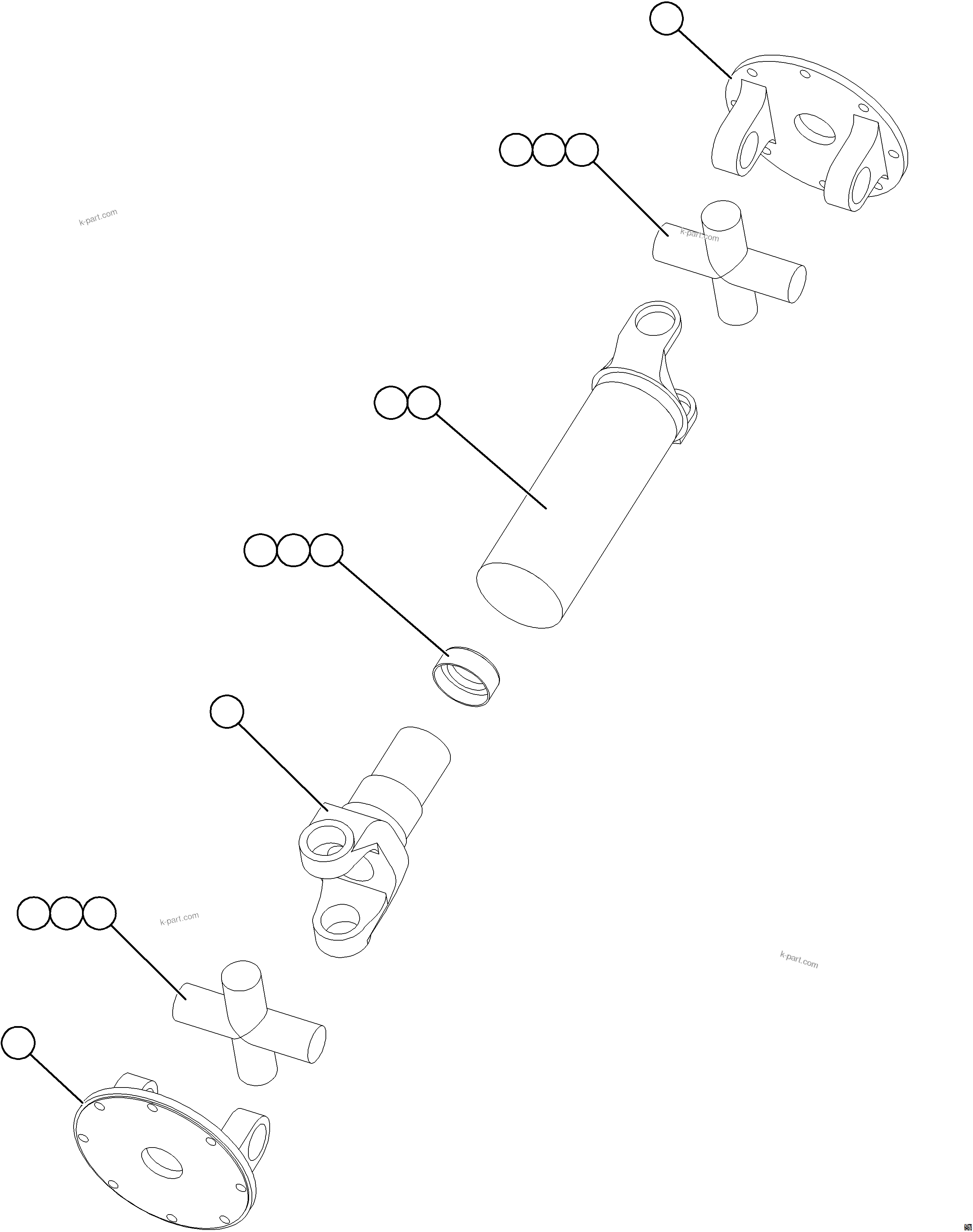 Komatsu parts book diagram for AFE78-CH 930E-5 S/N A40303 - A40306  BARRICK LUMWANA: DRIVESHAFT ASSEMBLY    58E-11-10000