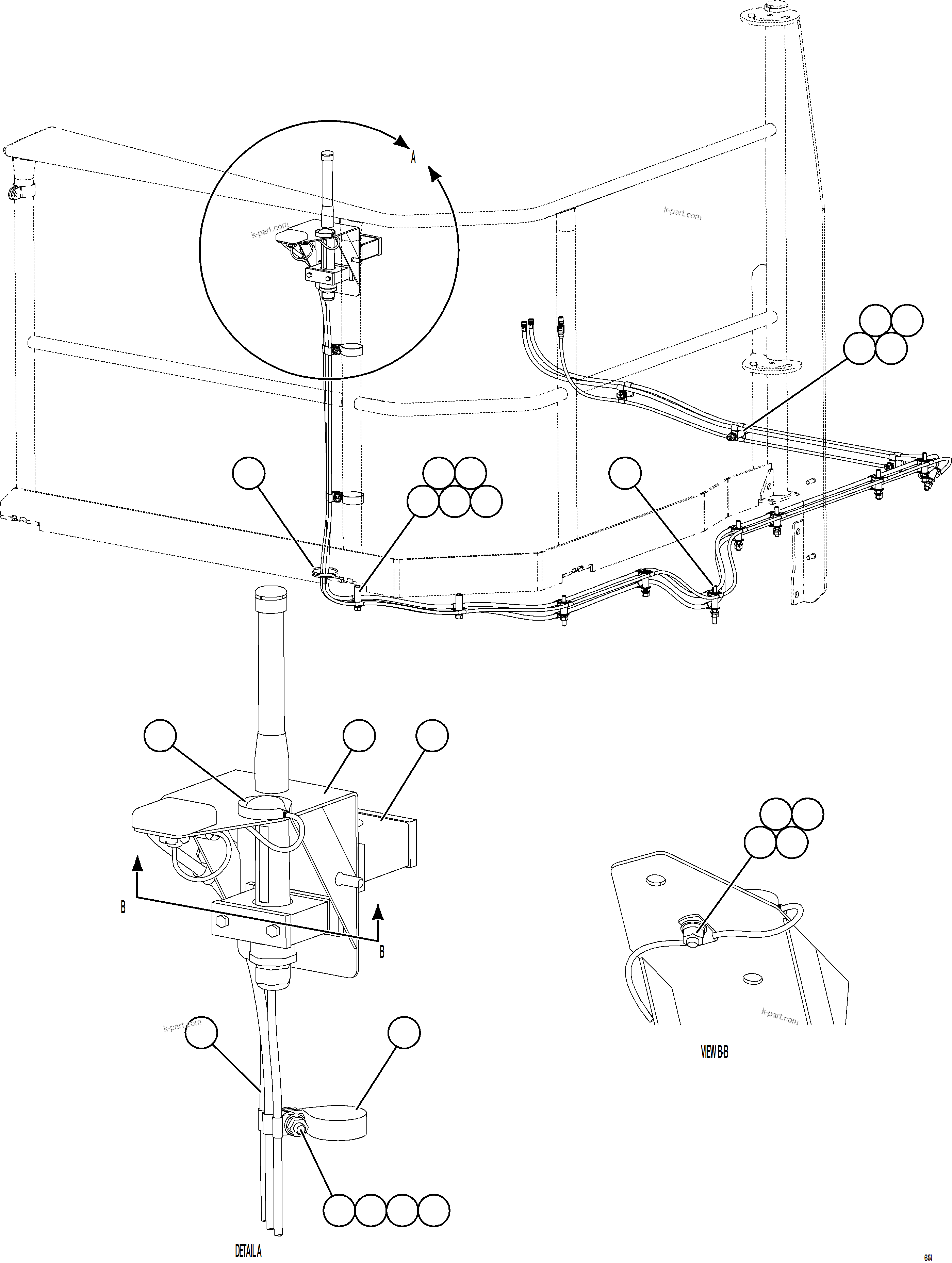Komatsu parts book diagram for AFE78-CH 930E-5 S/N A40303 - A40306  BARRICK LUMWANA: KOMTRAX PLUS ANTENNA INSTALLATION