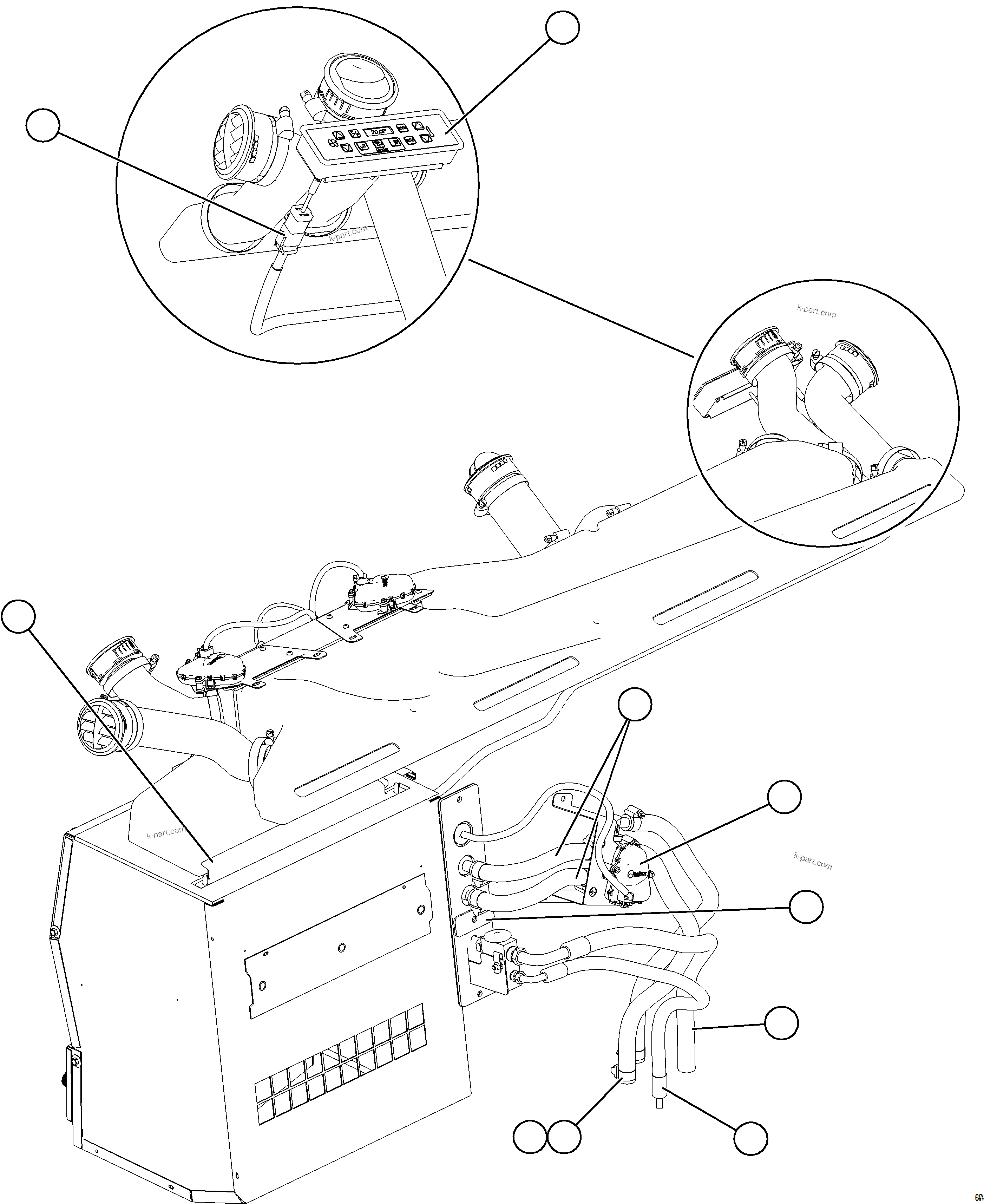 Komatsu parts book diagram for AFE78-CH 930E-5 S/N A40303 - A40306  BARRICK LUMWANA: HVAC MODULE INSTALLATION    1/2    58E-98-20052