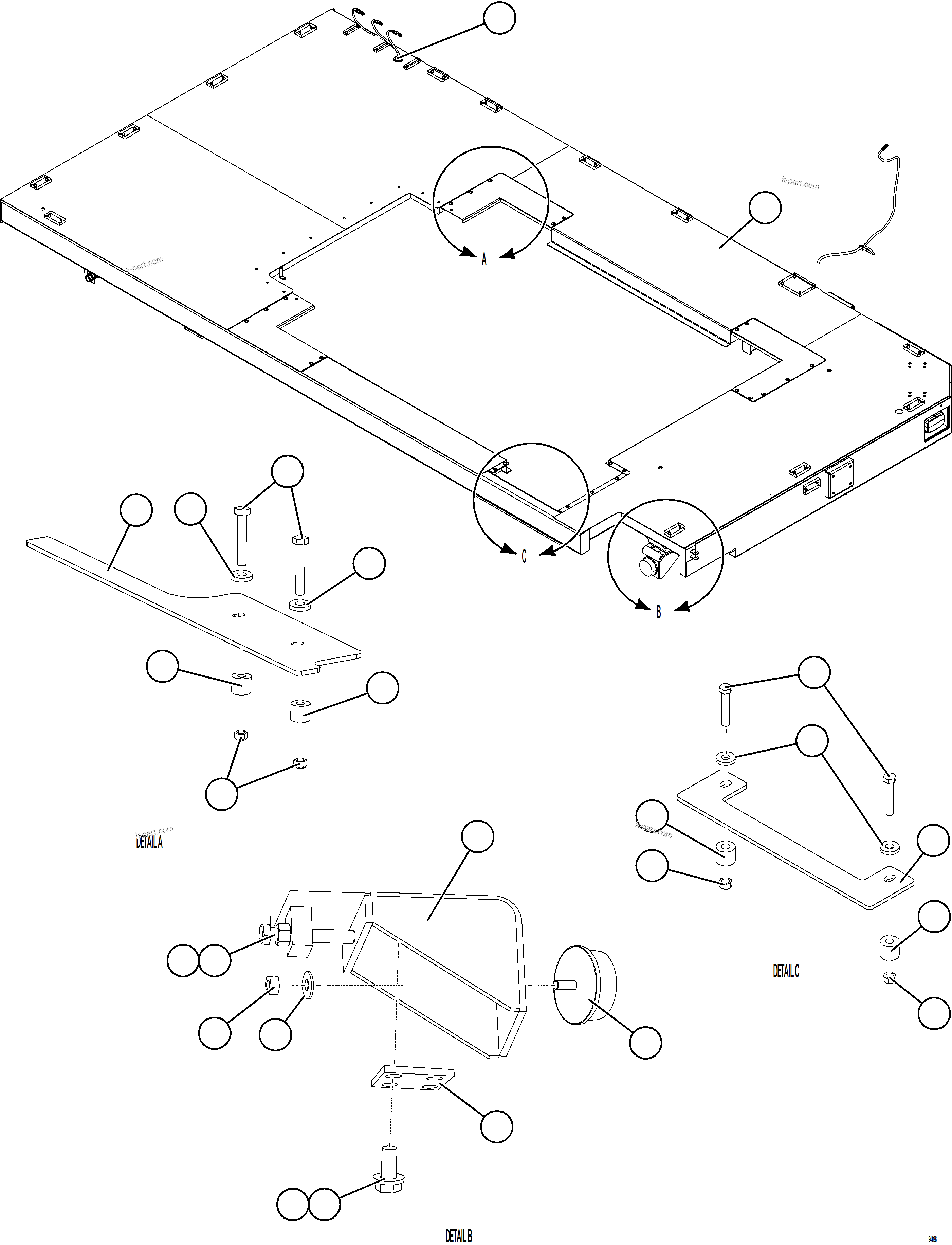 Komatsu parts book diagram for AFE78-CH 930E-5 S/N A40303 - A40306  BARRICK LUMWANA: LH DECK INSTALLATION