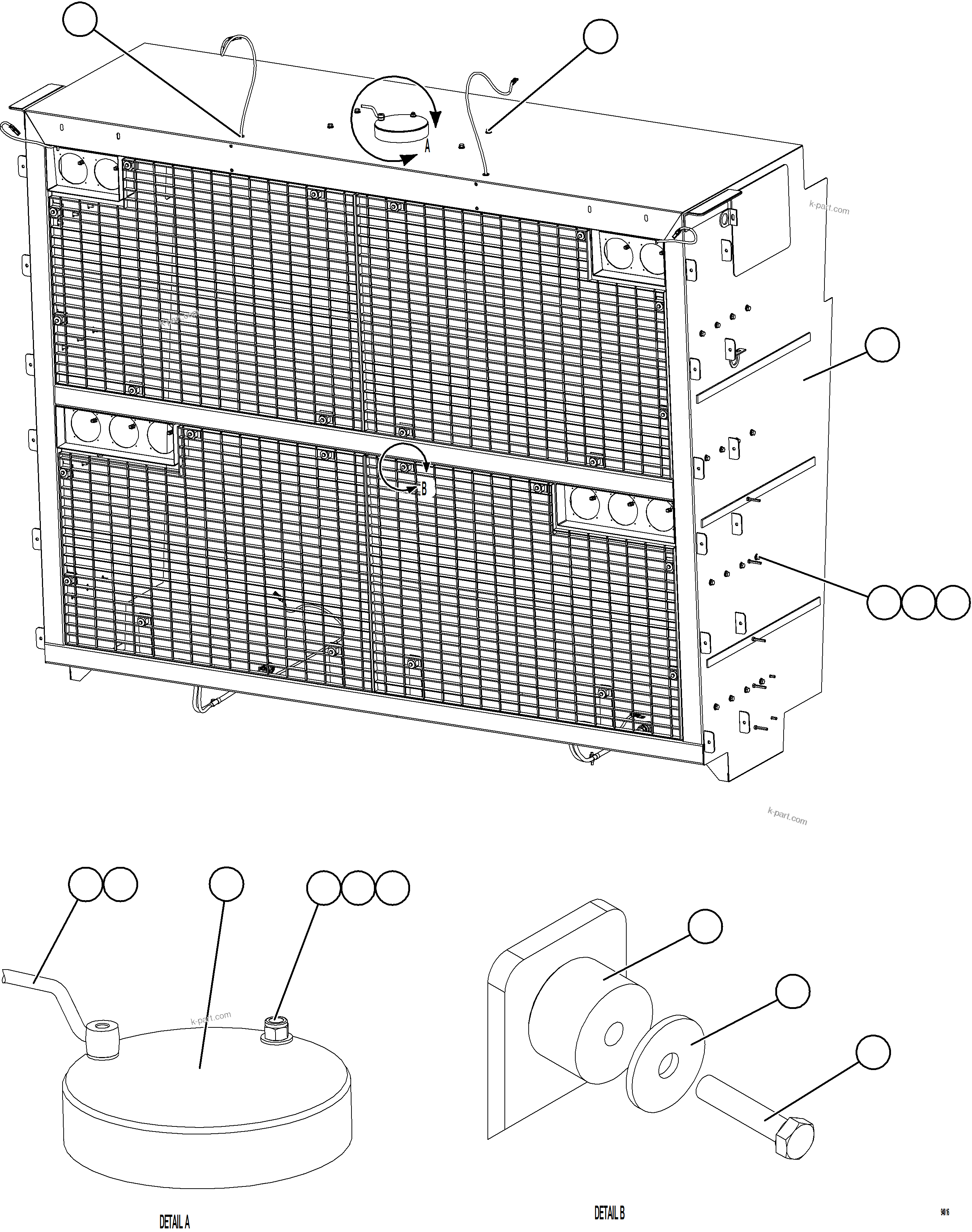 Komatsu parts book diagram for AFE78-CH 930E-5 S/N A40303 - A40306  BARRICK LUMWANA: GRILLE INSTALLATION