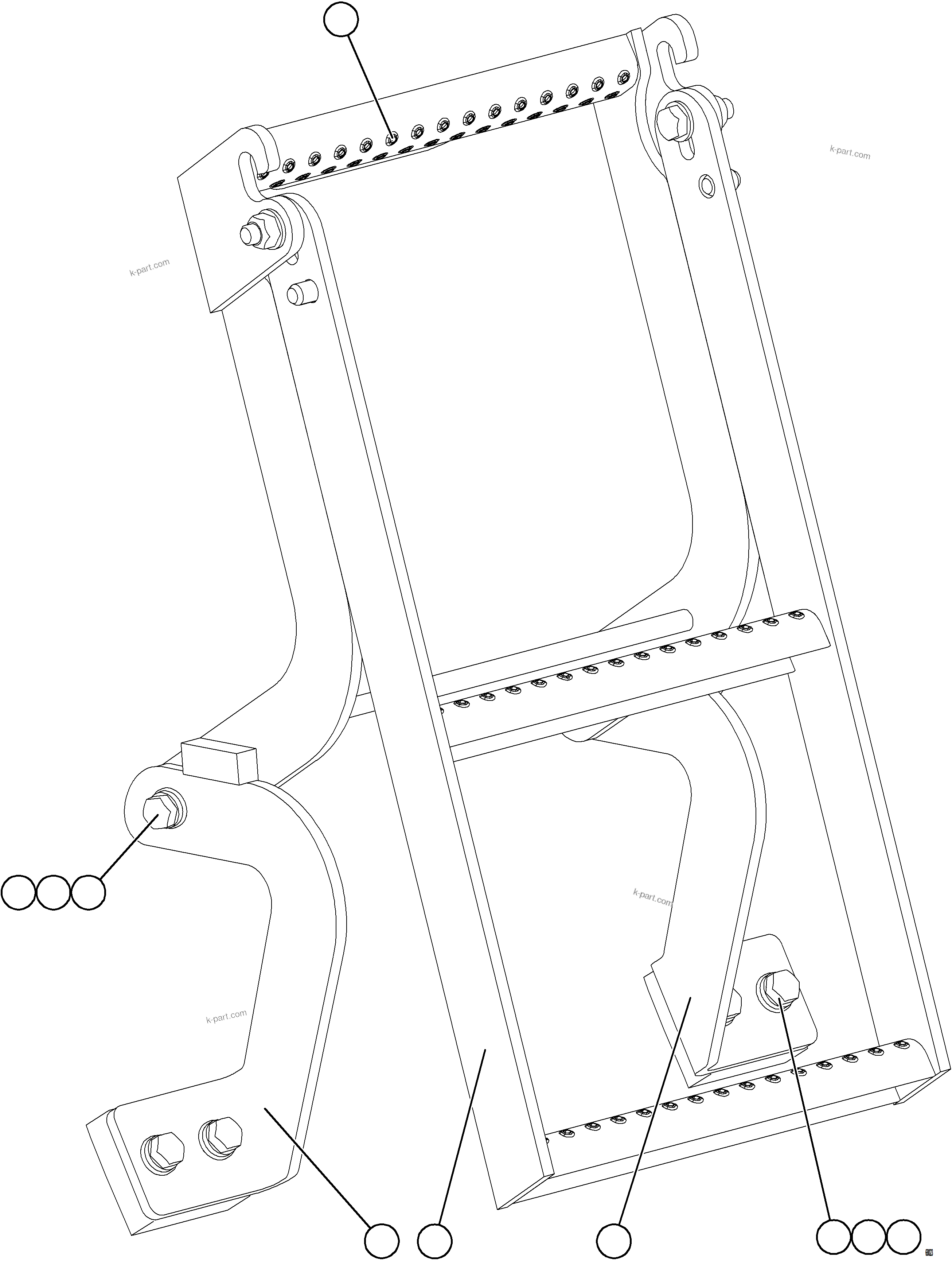 Komatsu parts book diagram for AFE78-CH 930E-5 S/N A40303 - A40306  BARRICK LUMWANA: REAR AXLE HOUSING LADDER