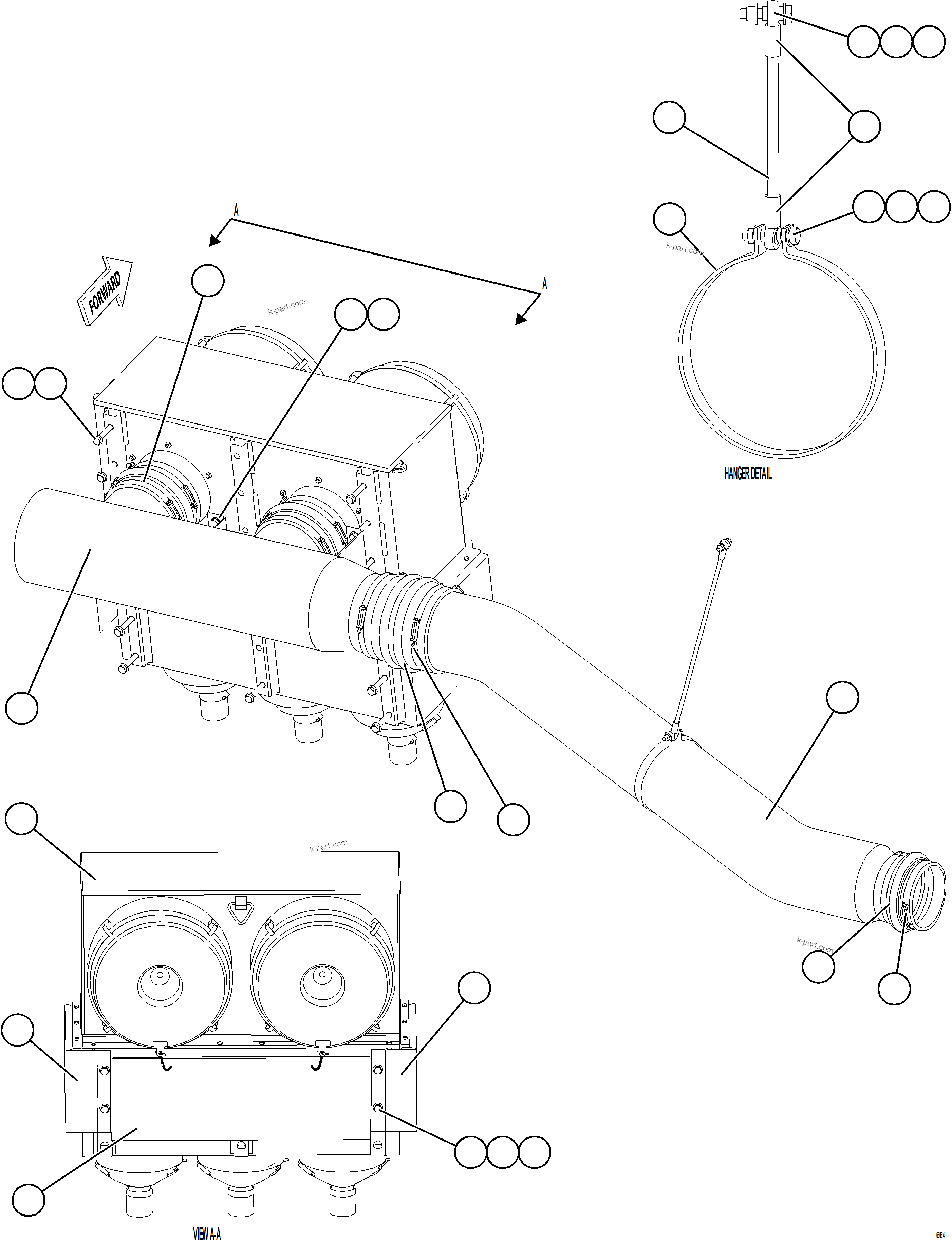 Komatsu parts book diagram for AFE78-CT 930E-5 S/N A40318 - A40321  SMS: AIR CLEANER PIPING & INSTALLATION - LH