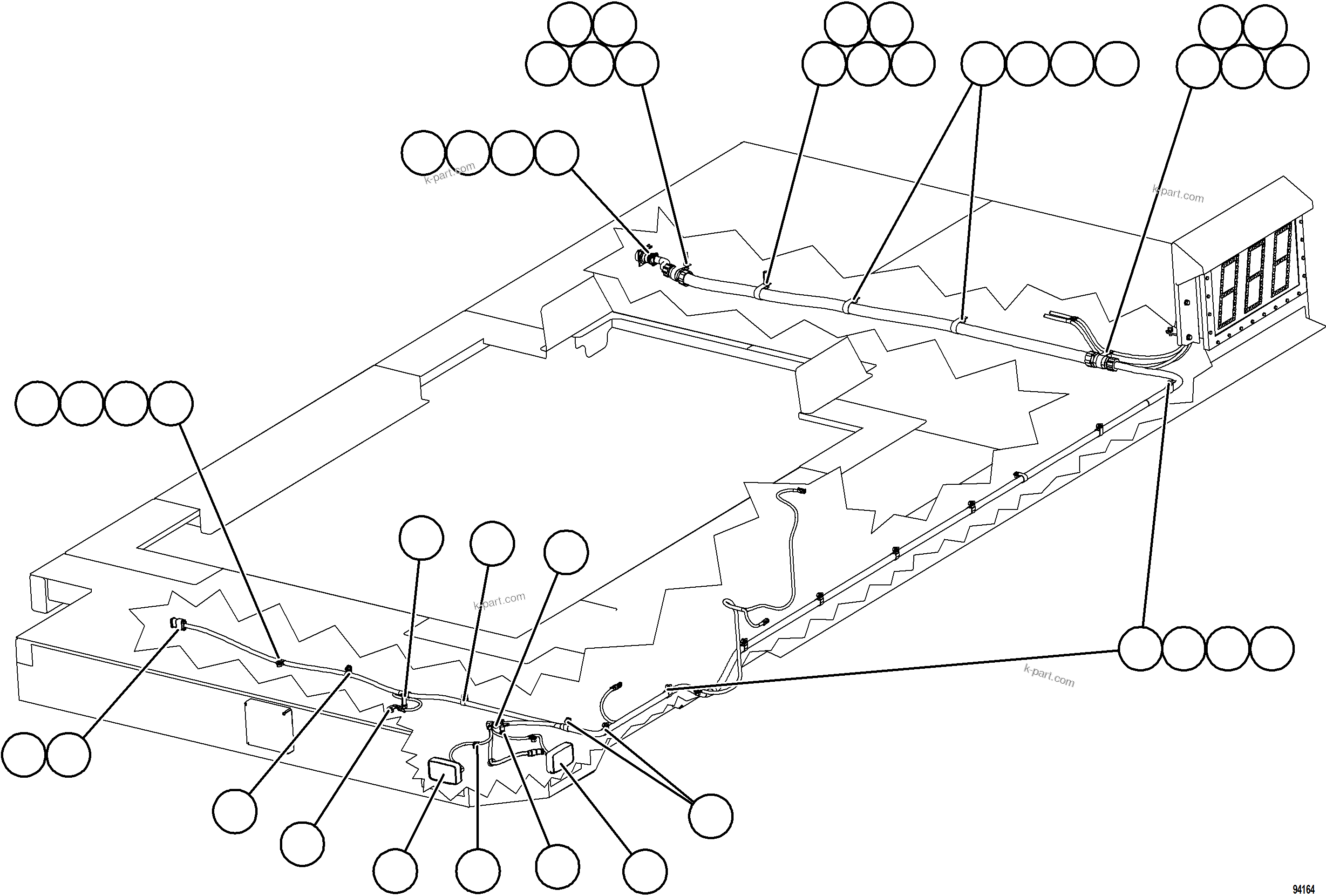 Komatsu parts book diagram for AFE78-CT 930E-5 S/N A40318 - A40321  SMS: LH DECK WIRING HARNESS & LIGHTS