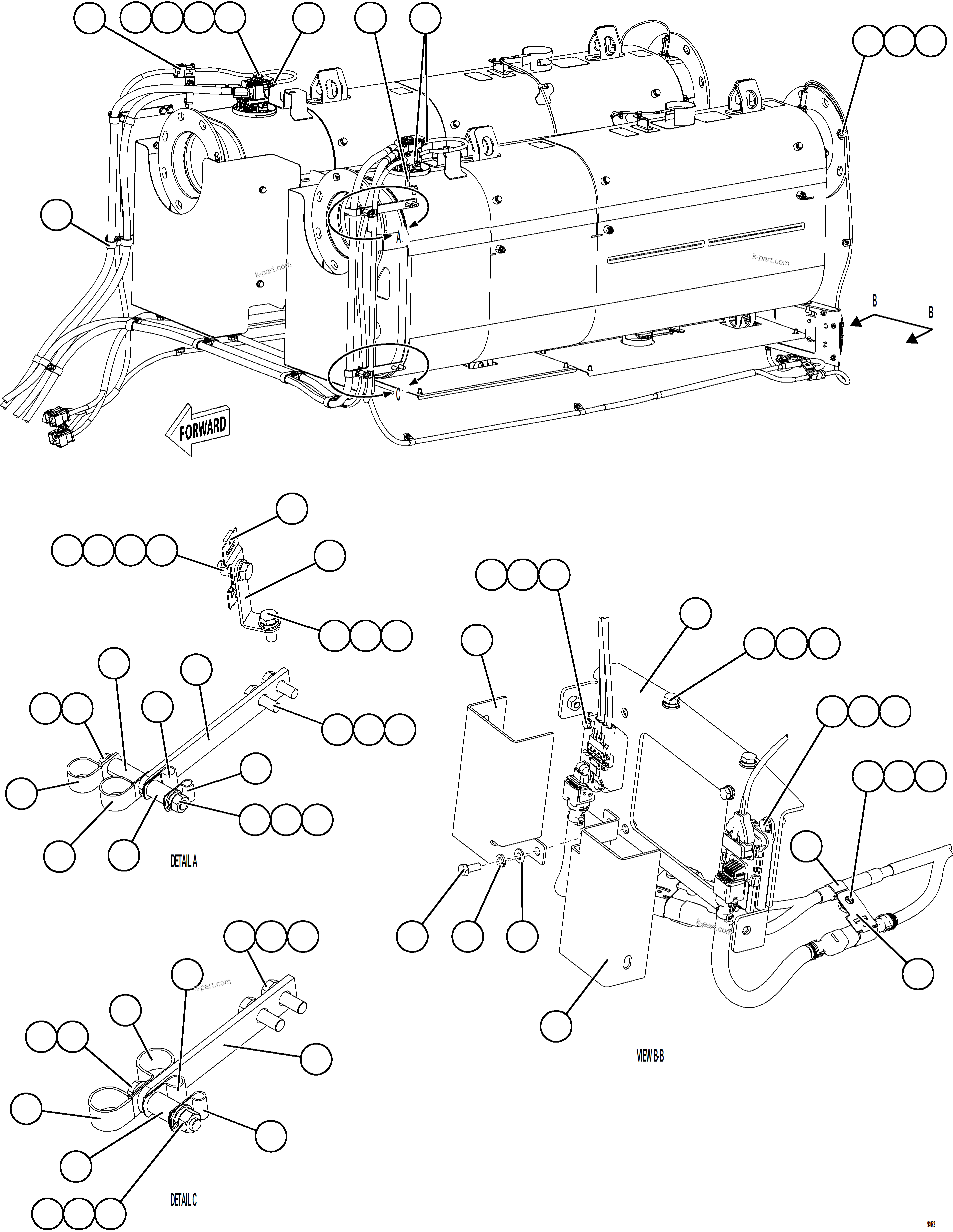Komatsu parts book diagram for AFE78-CT 930E-5 S/N A40318 - A40321  SMS: DEF SYSTEM WIRING    2/3