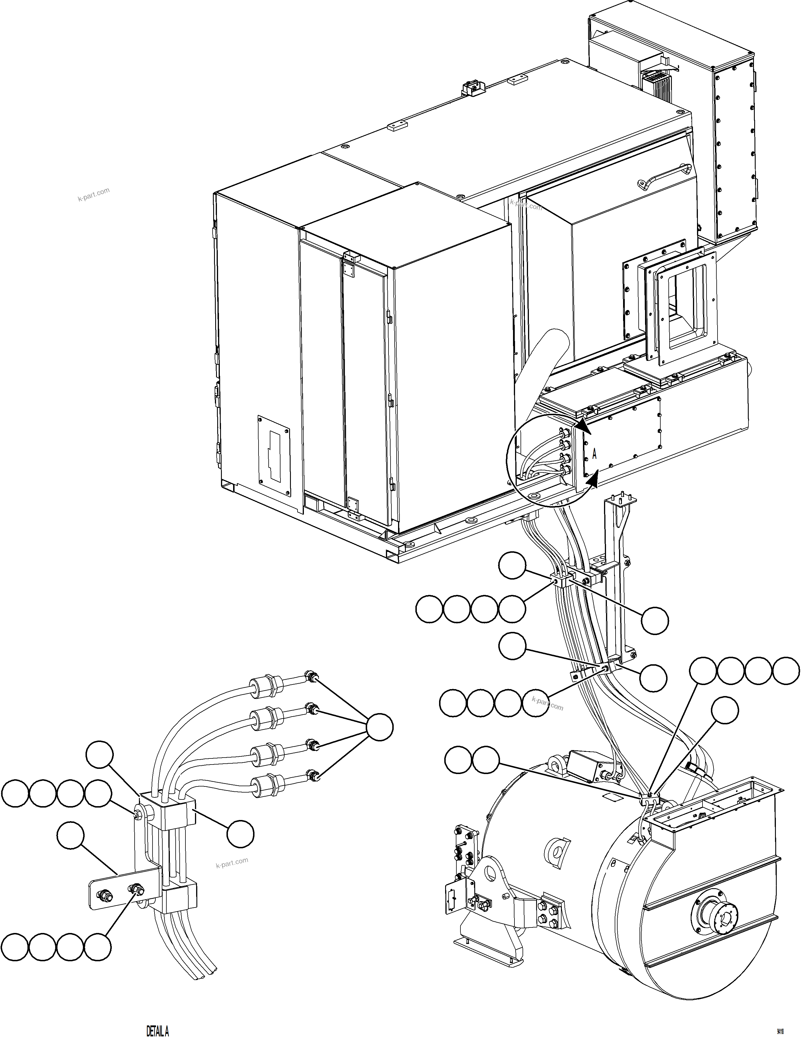 Komatsu parts book diagram for AFE78-CT 930E-5 S/N A40318 - A40321  SMS: CONTROL CABINET EXTERNAL WIRING - ALTERNATOR