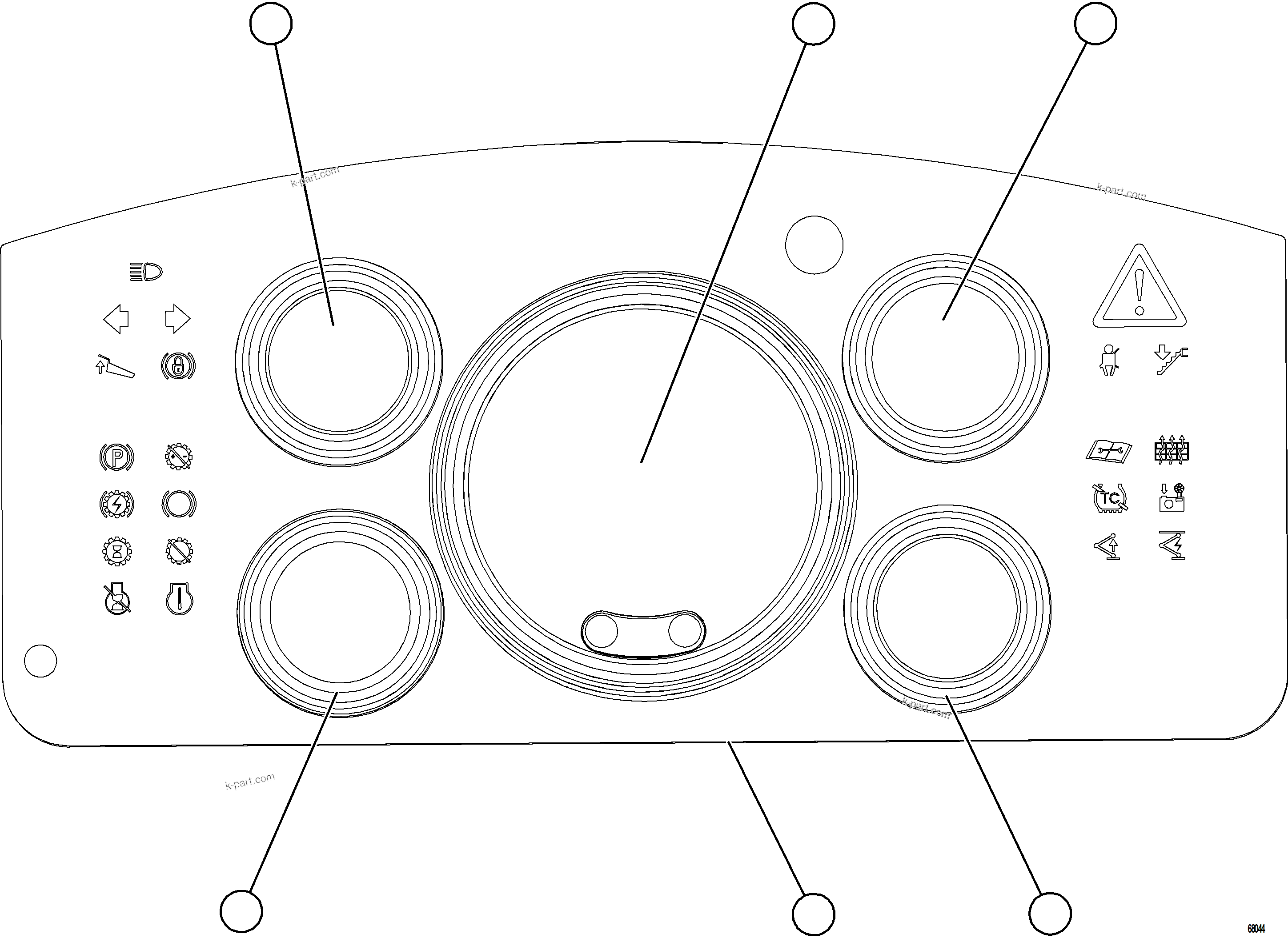 Komatsu parts book diagram for AFE78-CT 930E-5 S/N A40318 - A40321  SMS: GAUGE PANEL    58E-06-60001