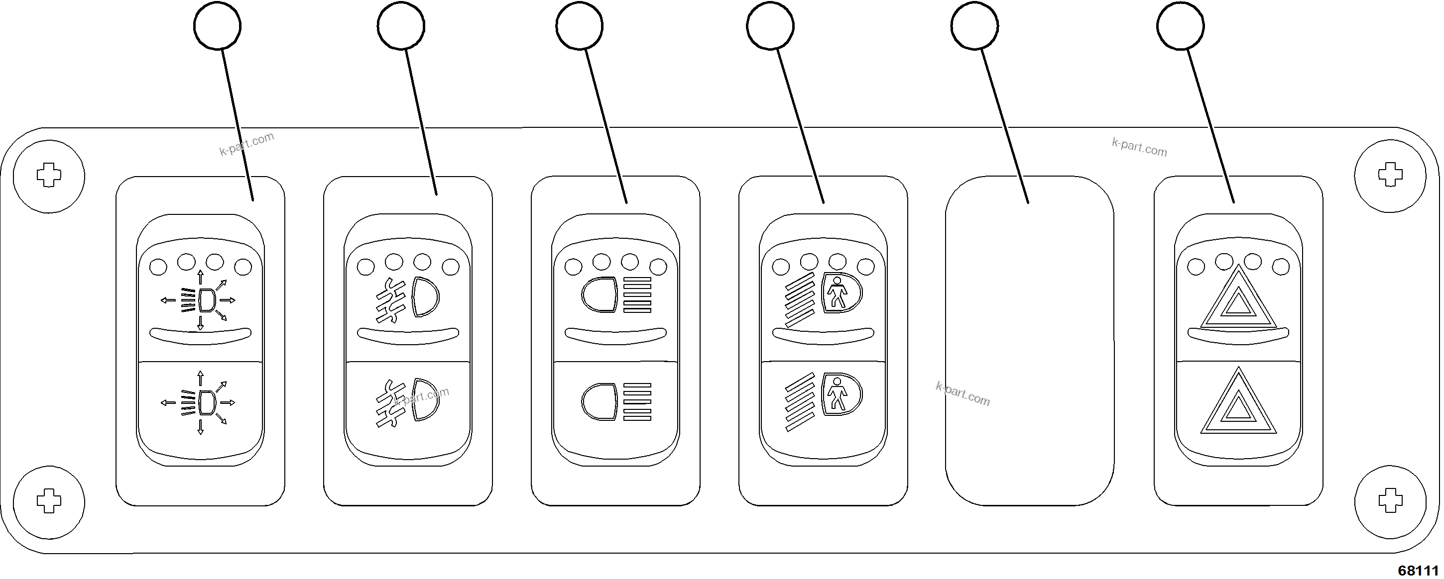 Komatsu parts book diagram for AFE78-CT 930E-5 S/N A40318 - A40321  SMS: LOWER LH DASH SWITCHES