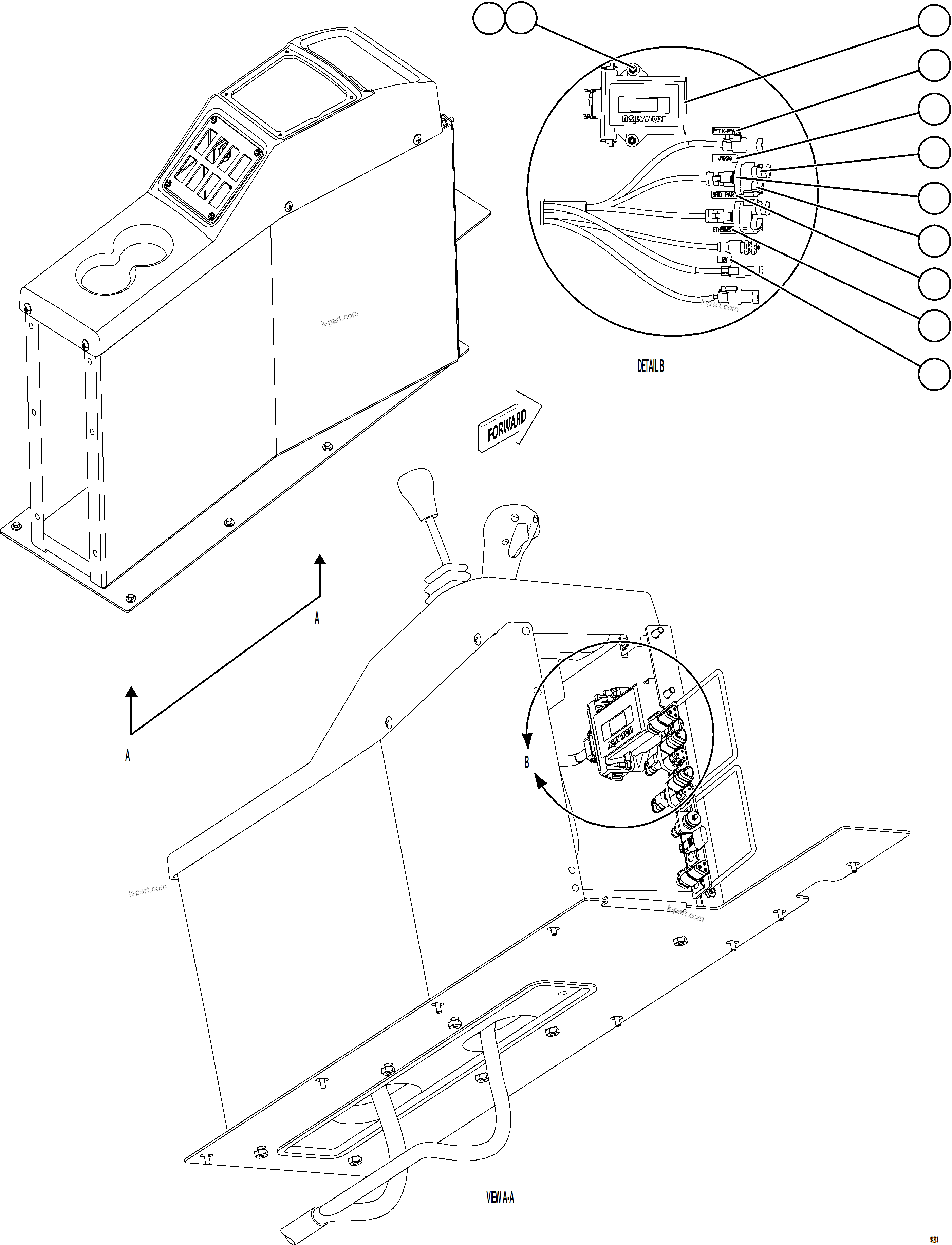 Komatsu parts book diagram for AFE78-CT 930E-5 S/N A40318 - A40321  SMS: CENTER CONSOLE MODULE - ELECTRICAL    2/2