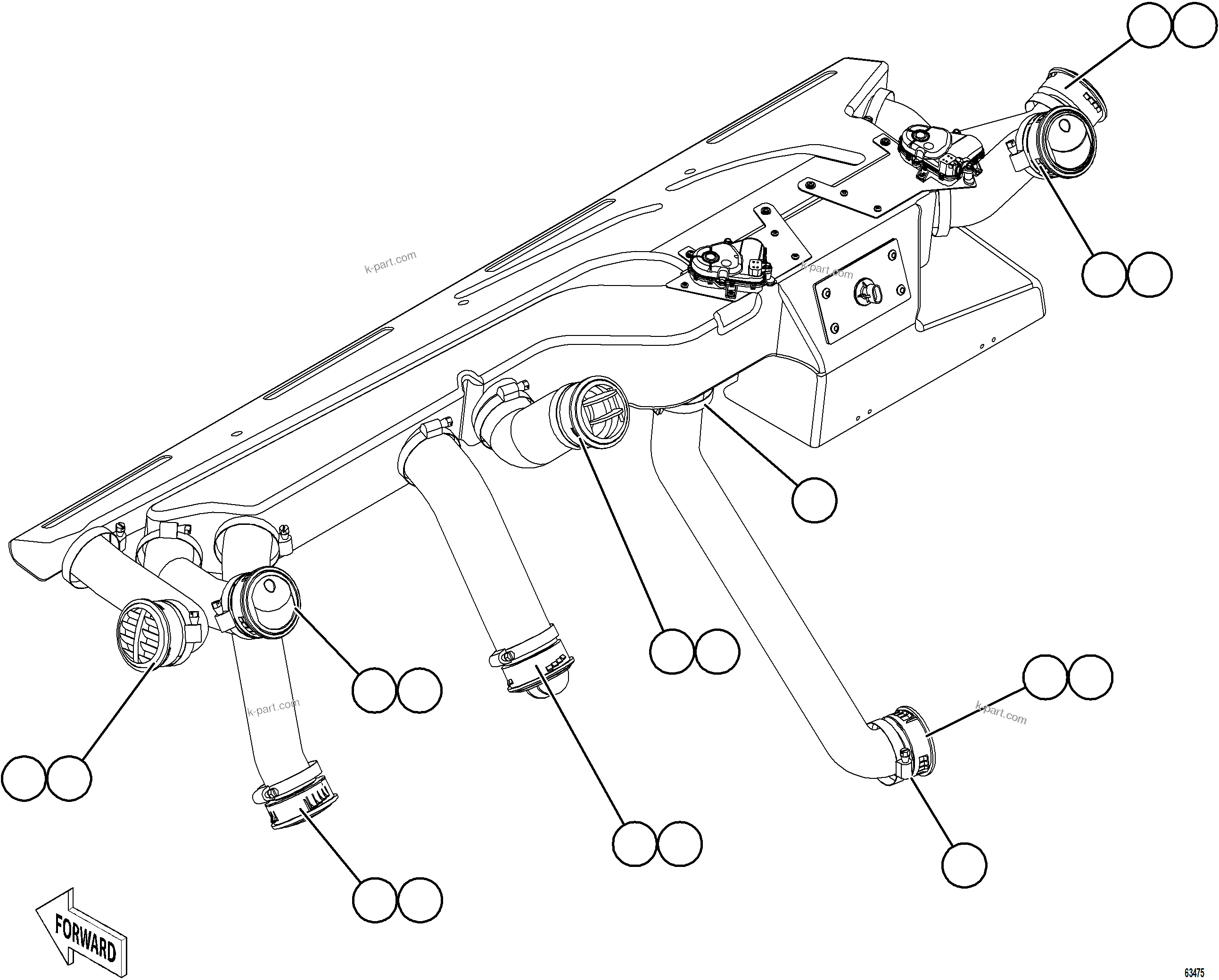 Komatsu parts book diagram for AFE78-CT 930E-5 S/N A40318 - A40321  SMS: HVAC MODULE INSTALLATION    2/2    58E-98-20052