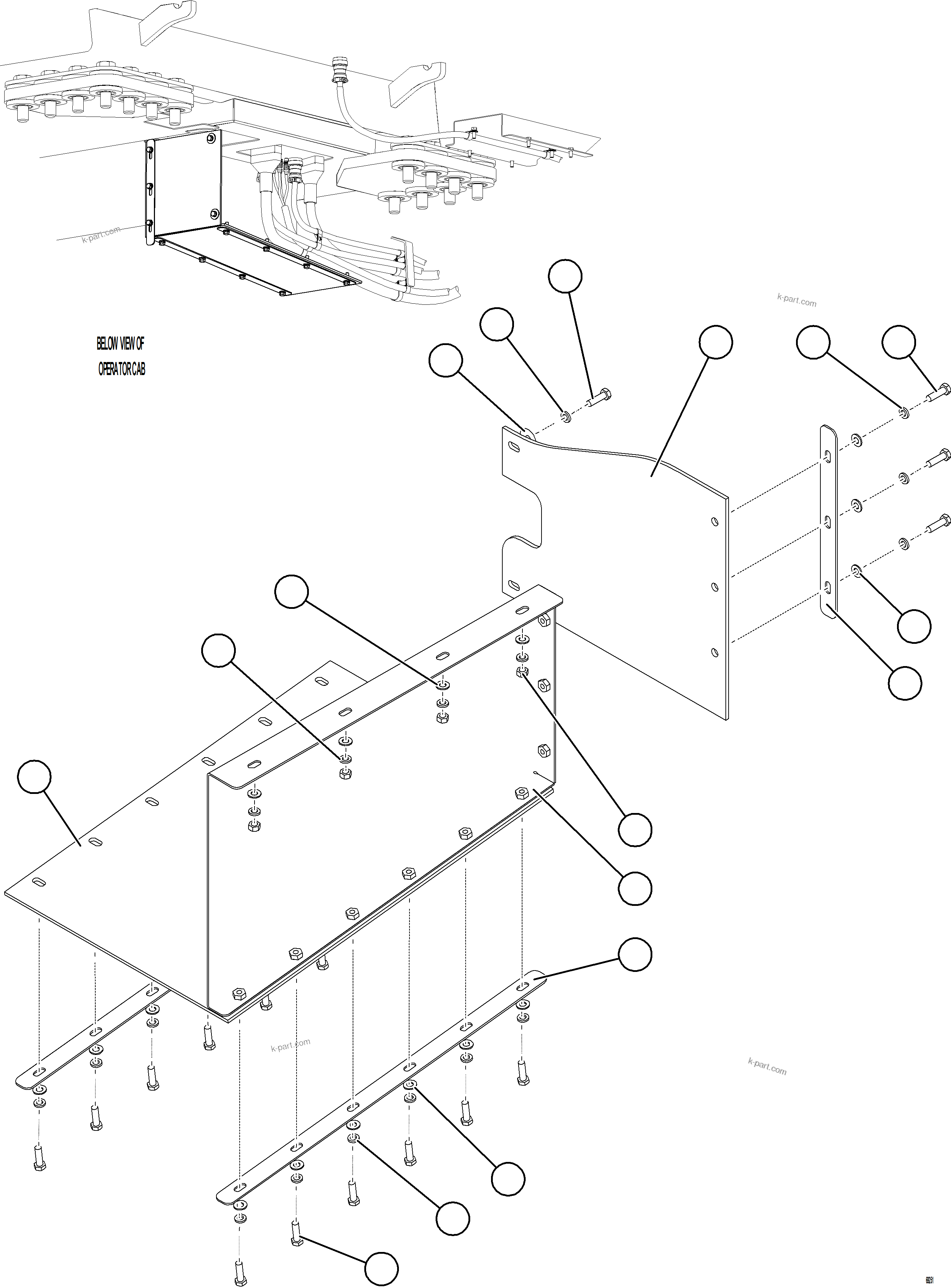 Komatsu parts book diagram for AFE78-CT 930E-5 S/N A40318 - A40321  SMS: CAB CONNECTOR MUD FLAPS