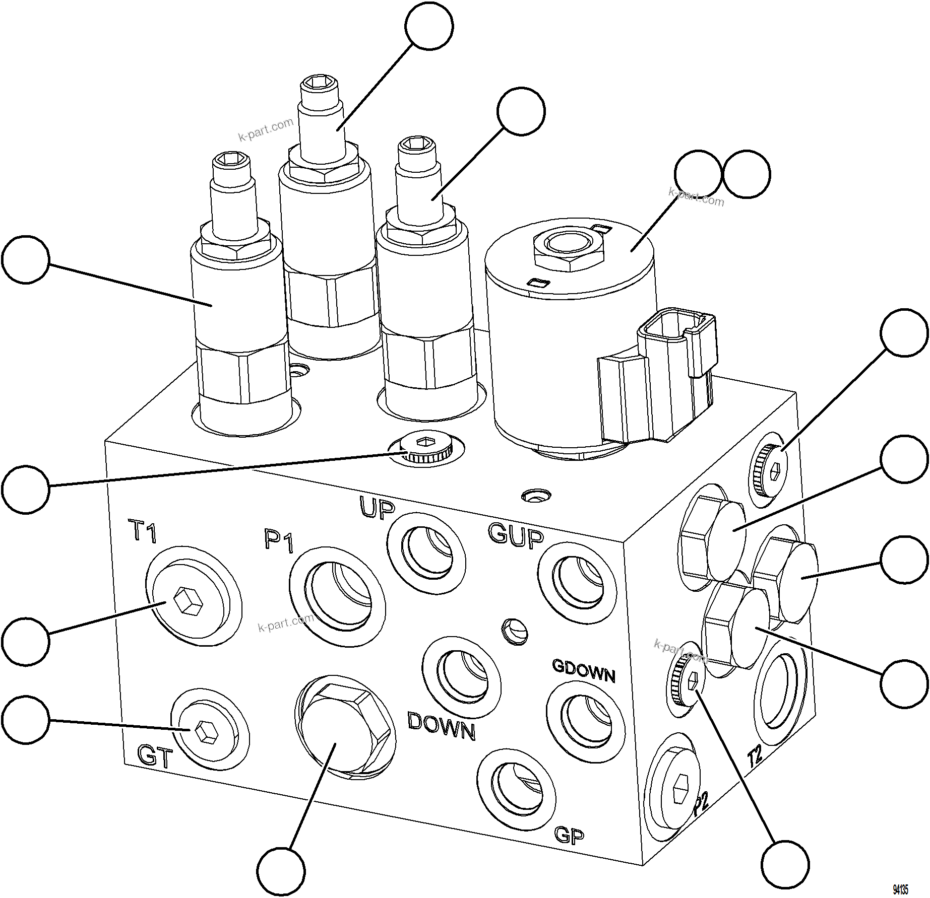 Komatsu parts book diagram for AFE78-CT 930E-5 S/N A40318 - A40321  SMS: MANIFOLD ASSEMBLY    58E-60-12010