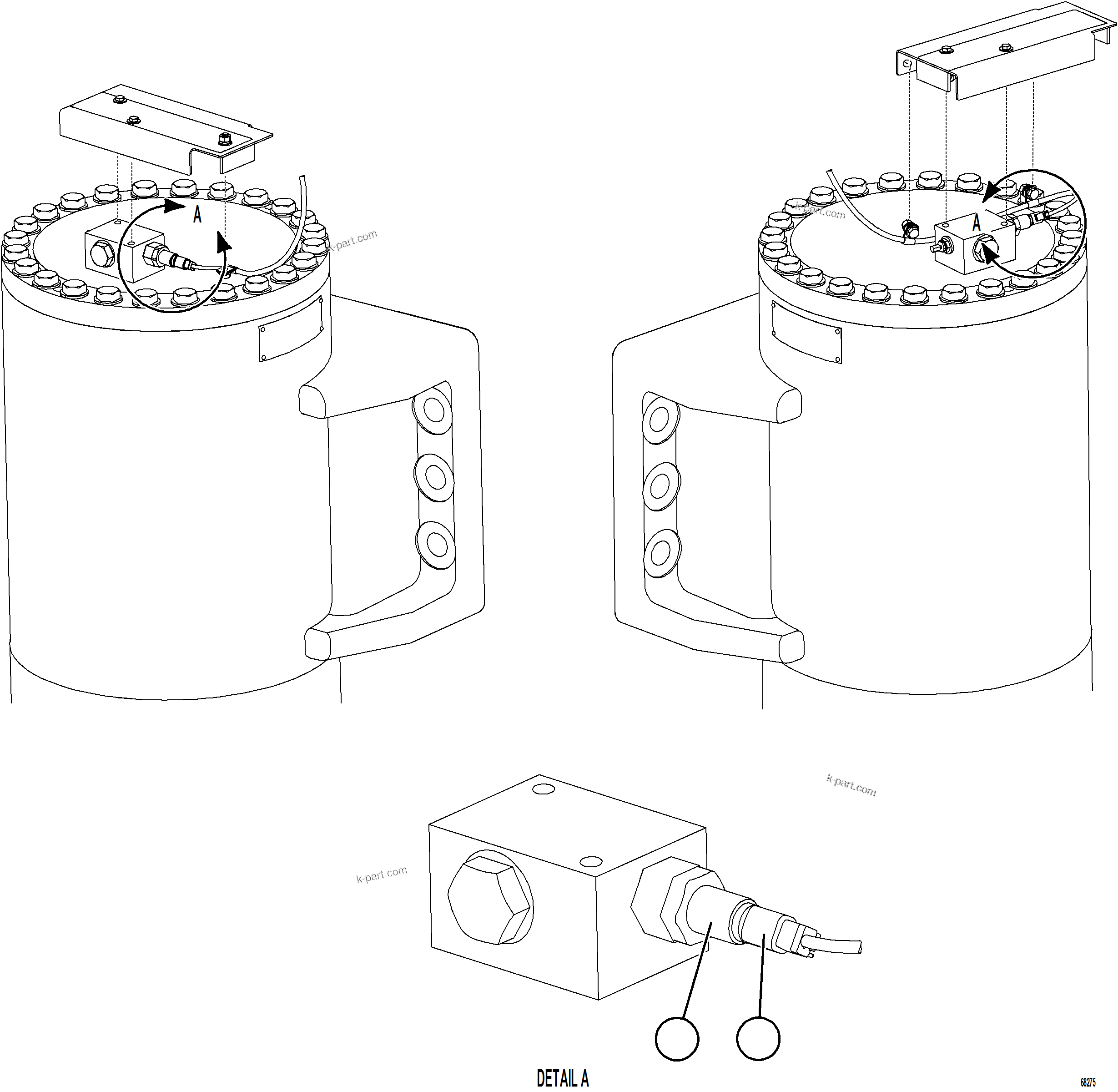 Komatsu parts book diagram for AFE78-DJ 930E-5 S/N A40362 - A40363,A40374  KAL: PLM PRESSURE SENSOR - FRONT SUSPENSIONS    2/2