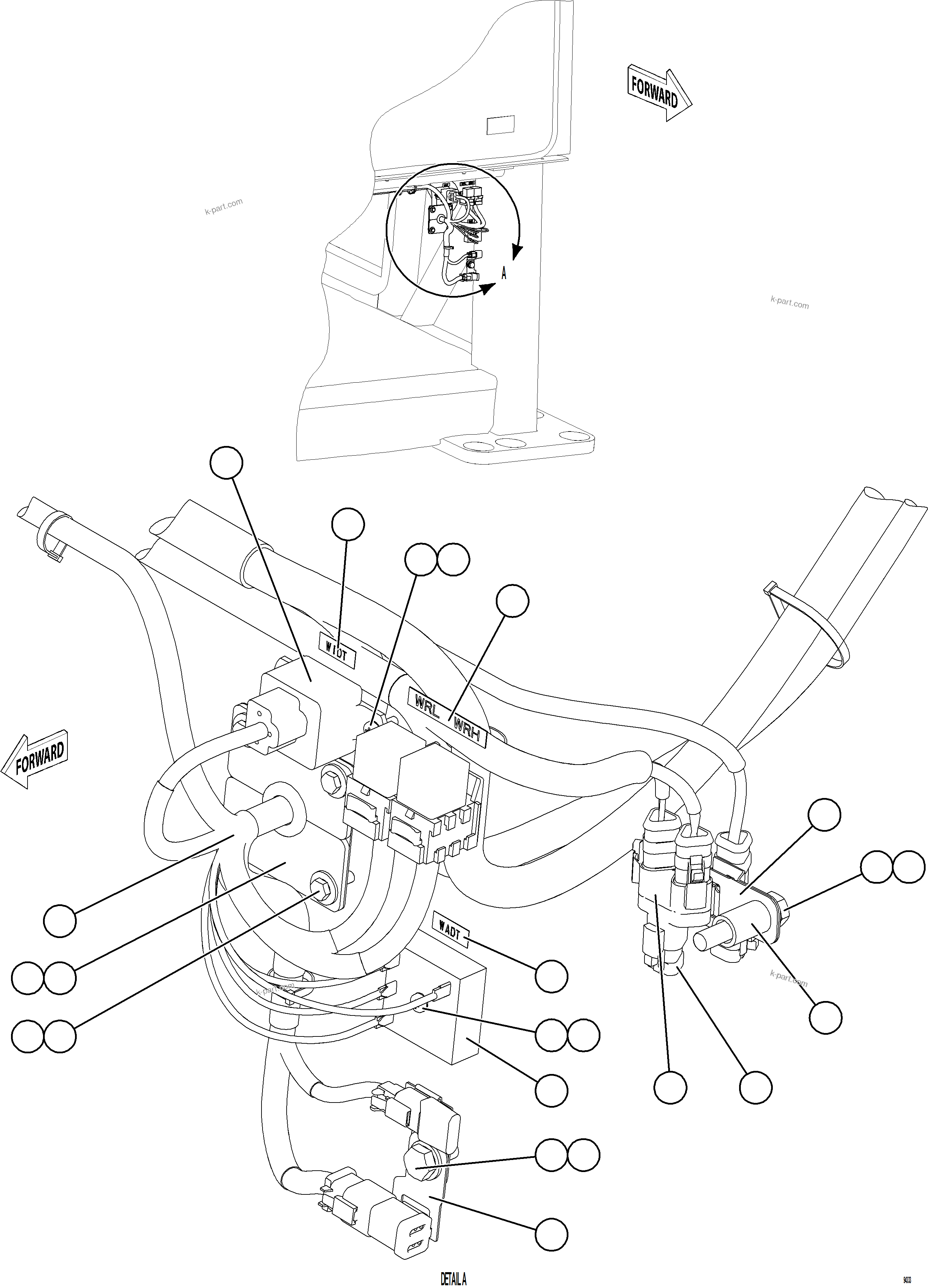 Komatsu parts book diagram for AFE78-DJ 930E-5 S/N A40362 - A40363,A40374  KAL: WIPER/WASHER TIMER DELAY MODULES