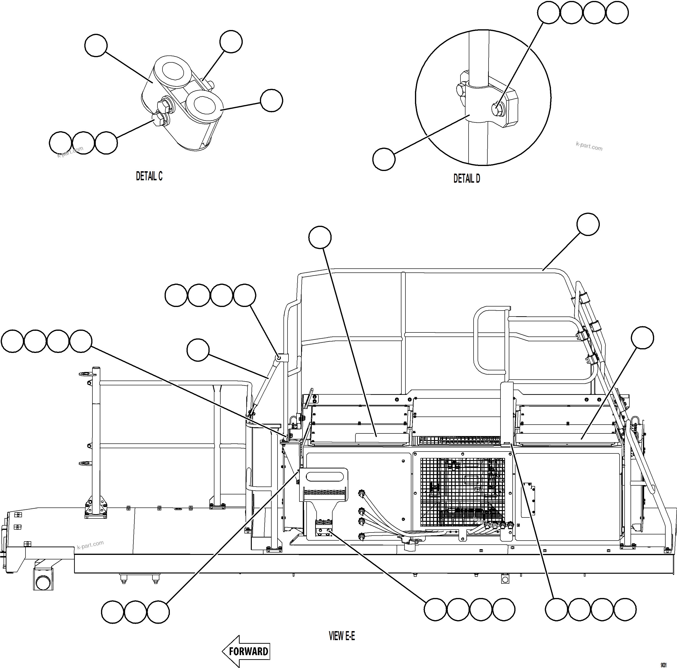 Komatsu parts book diagram for AFE78-DJ 930E-5 S/N A40362 - A40363,A40374  KAL: RETARDING GRID HANDRAILS    2/2