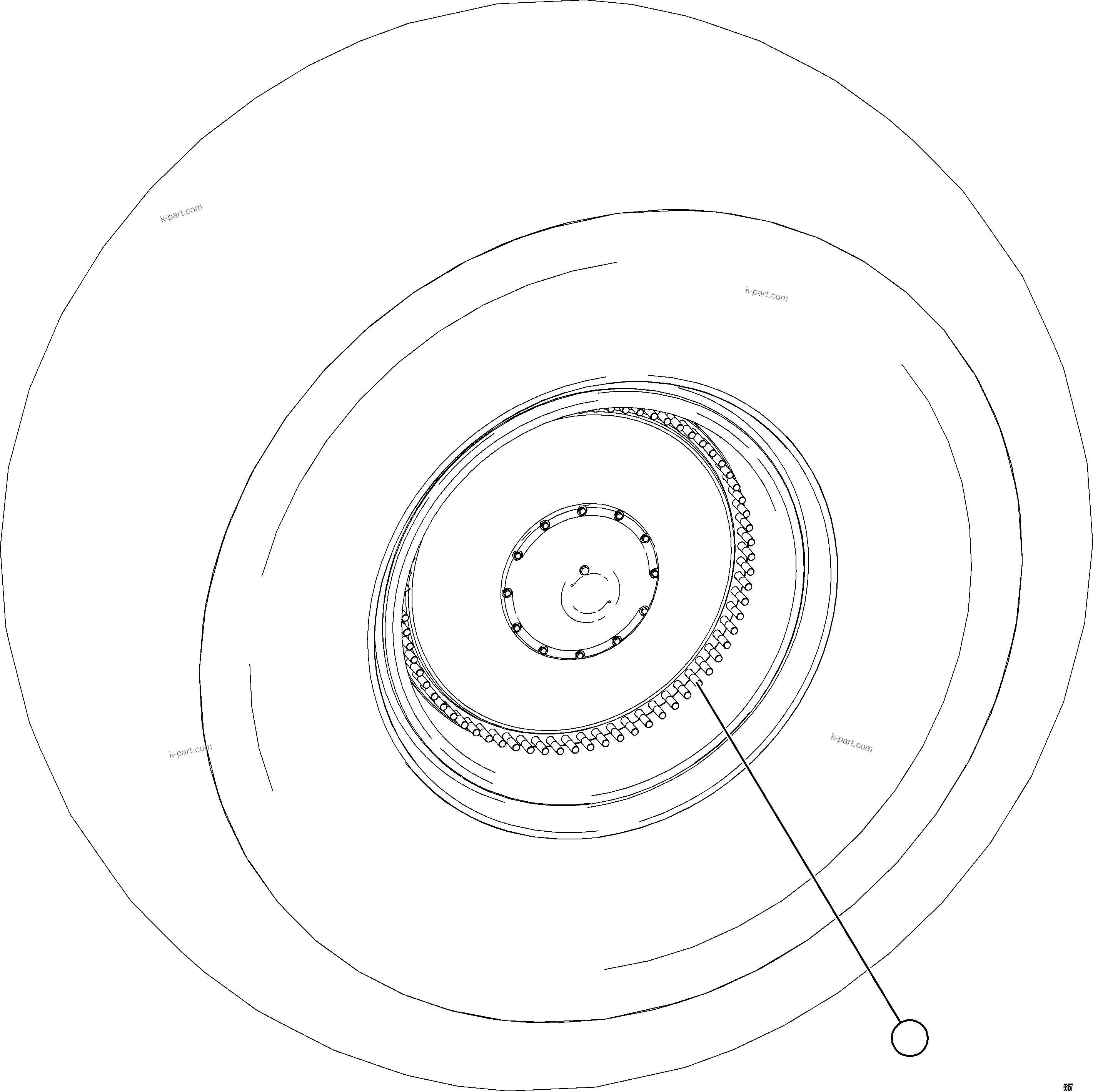 Komatsu parts book diagram for AFE78-DJ 930E-5 S/N A40362 - A40363,A40374  KAL: FRONT WHEEL INSTALLATION