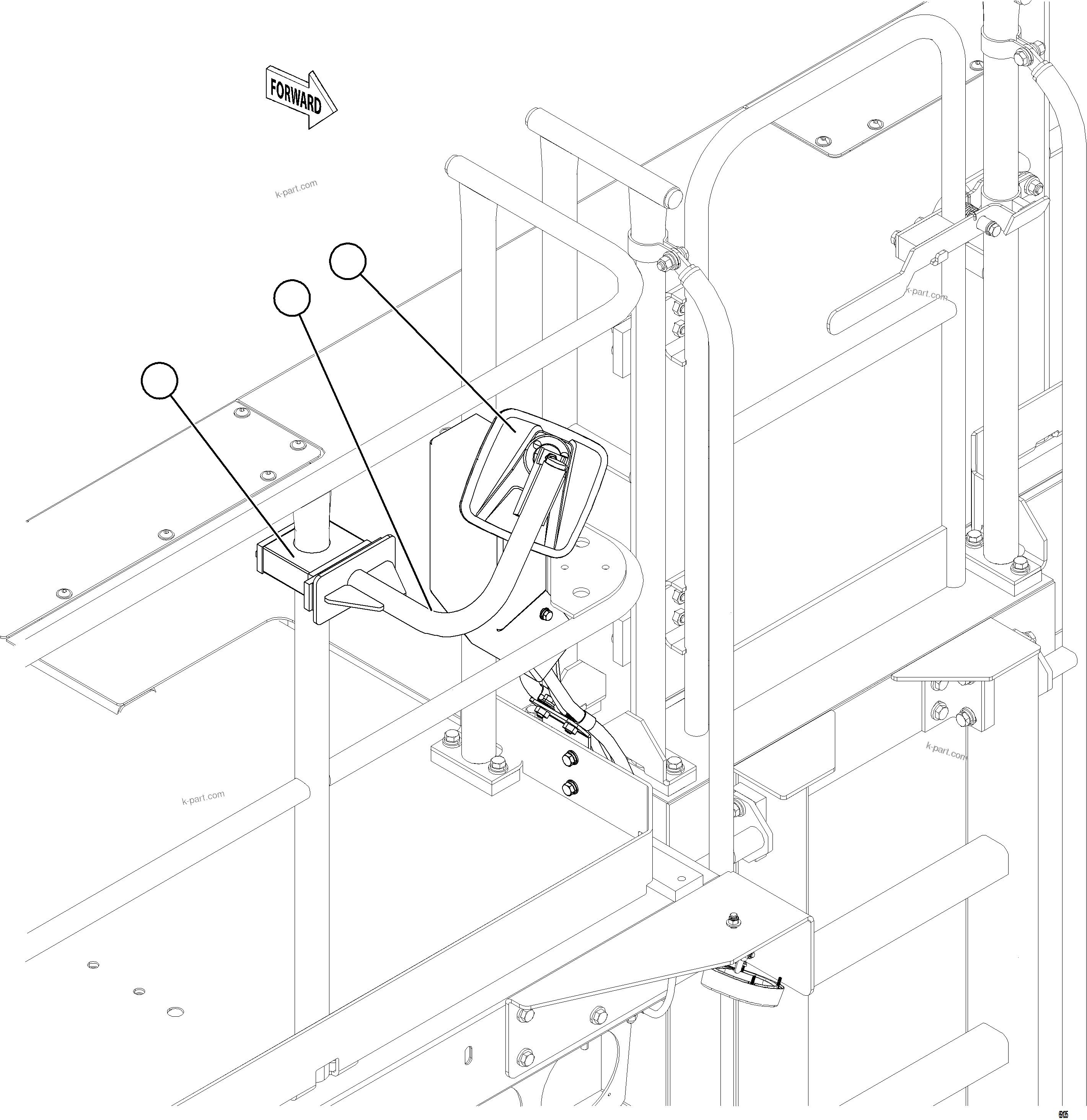 Komatsu parts book diagram for AFE78-DJ 930E-5 S/N A40362 - A40363,A40374  KAL: RETRACTABLE LADDER MIRROR