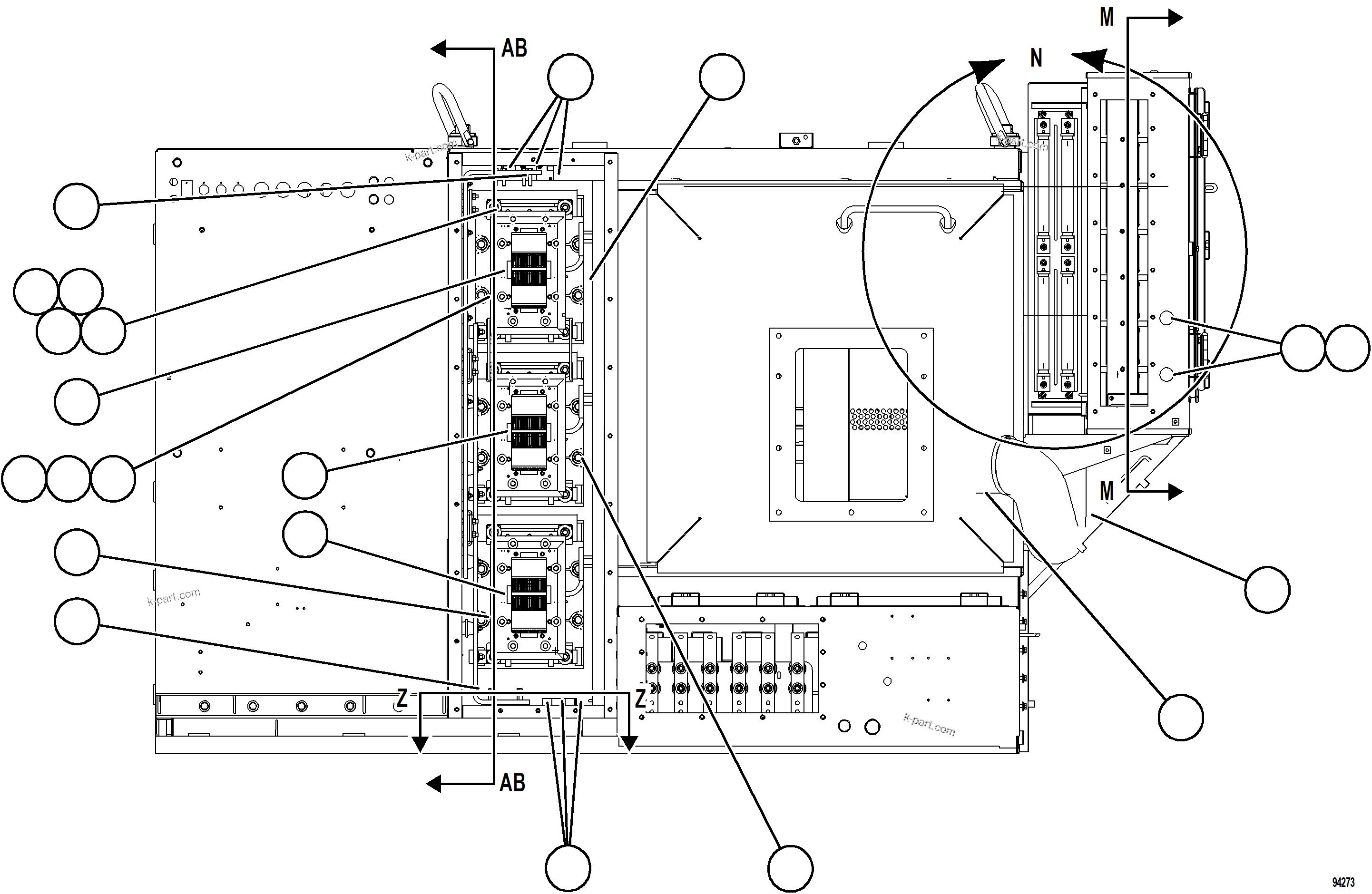 Komatsu parts book diagram for AFE78-DX 930E-5 S/N A40423 - A40425  KSA: CONTROL CABINET    5/20    58F-01-01050