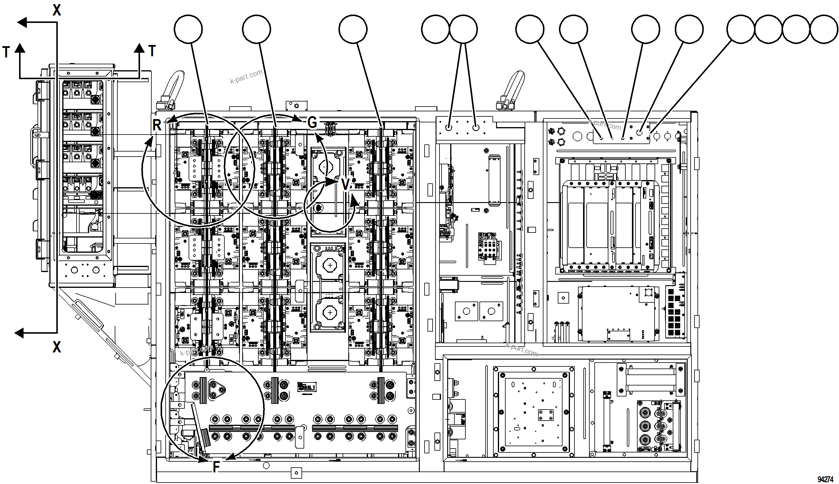 Komatsu parts book diagram for AFE78-DX 930E-5 S/N A40423 - A40425  KSA: CONTROL CABINET    6/20    58F-01-01050