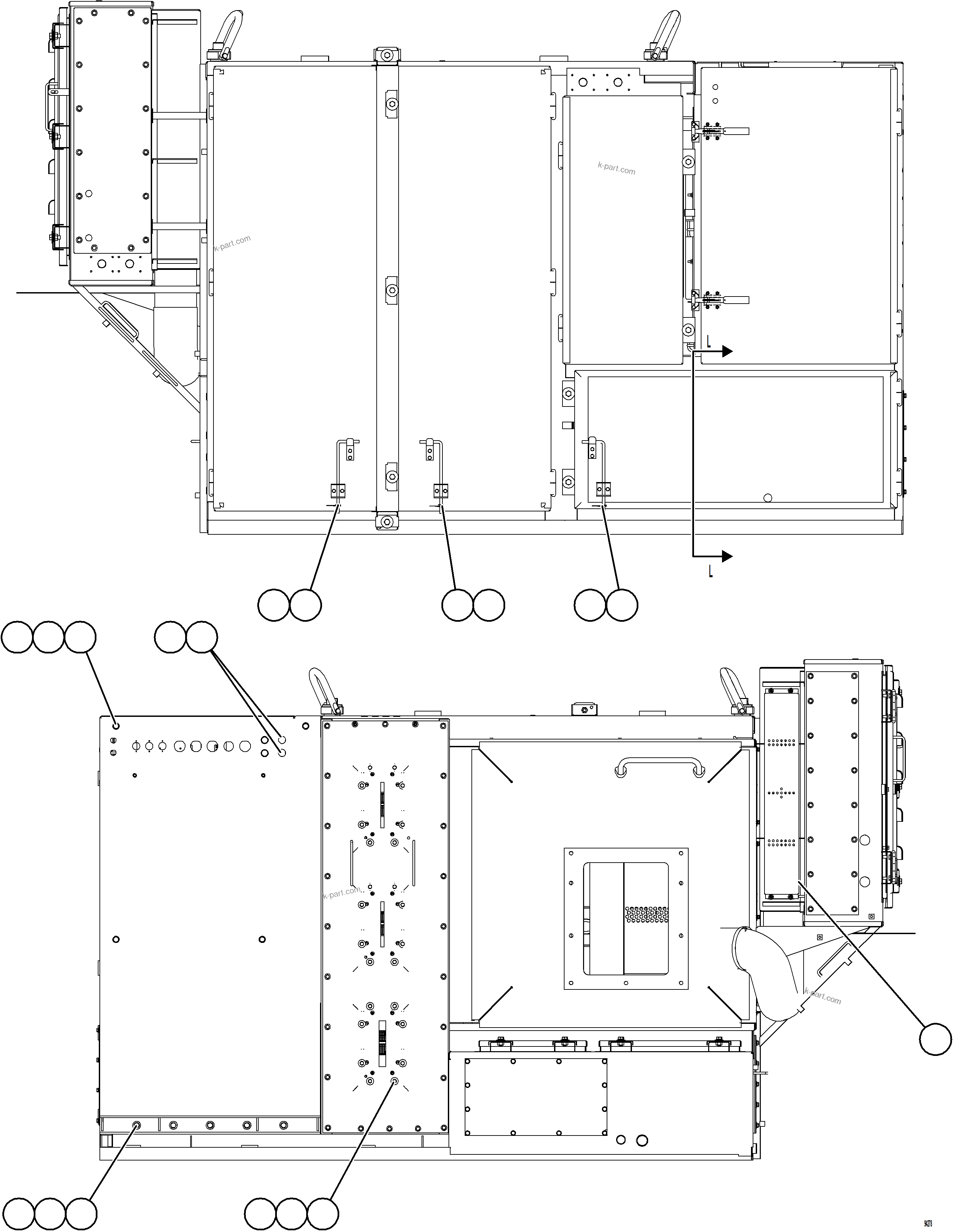 Komatsu parts book diagram for AFE78-DX 930E-5 S/N A40423 - A40425  KSA: CONTROL CABINET    10/20    58F-01-01050