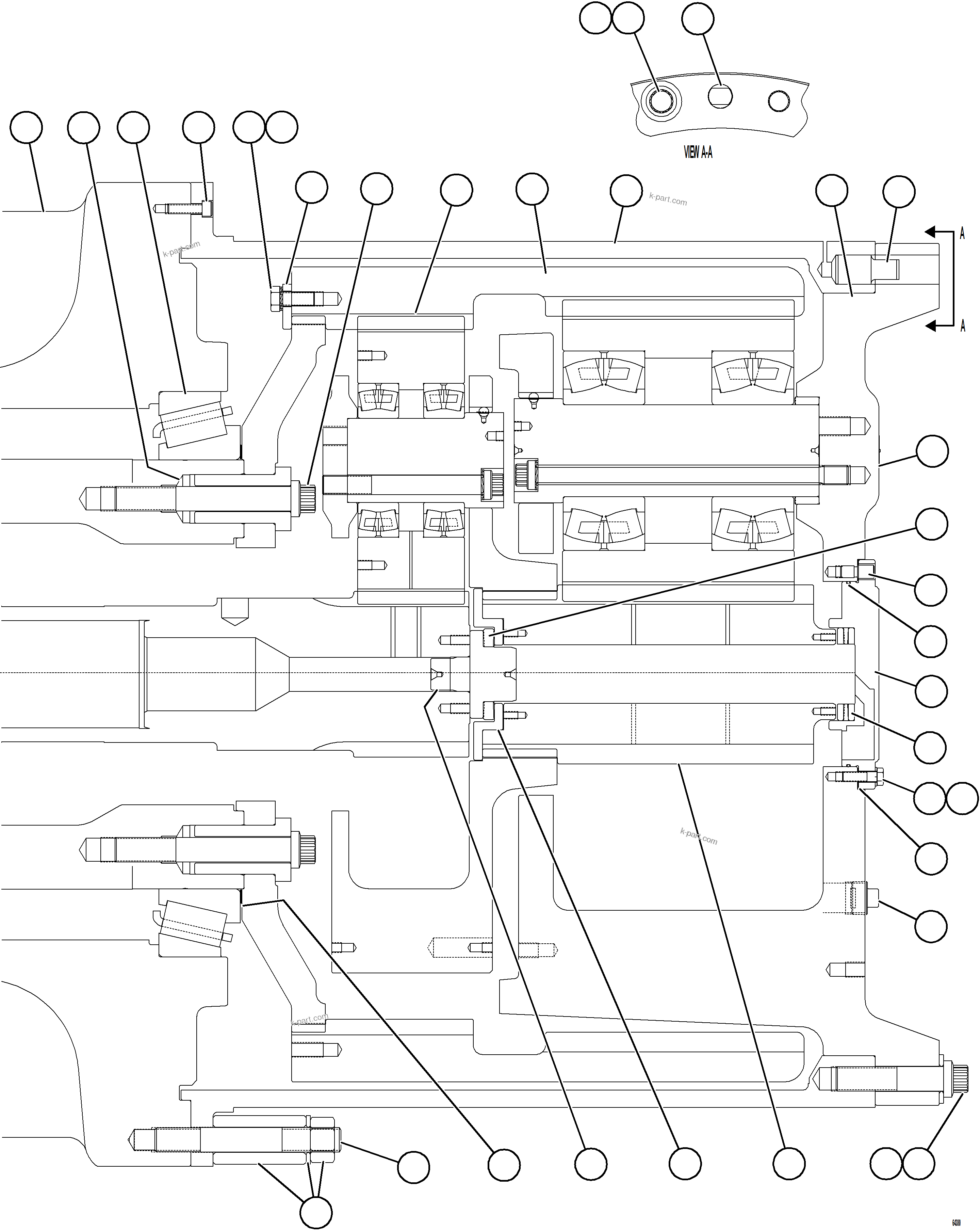 Komatsu parts book diagram for AFE78-DX 930E-5 S/N A40423 - A40425  KSA: TRANSMISSION    2/2    58F-30-00192