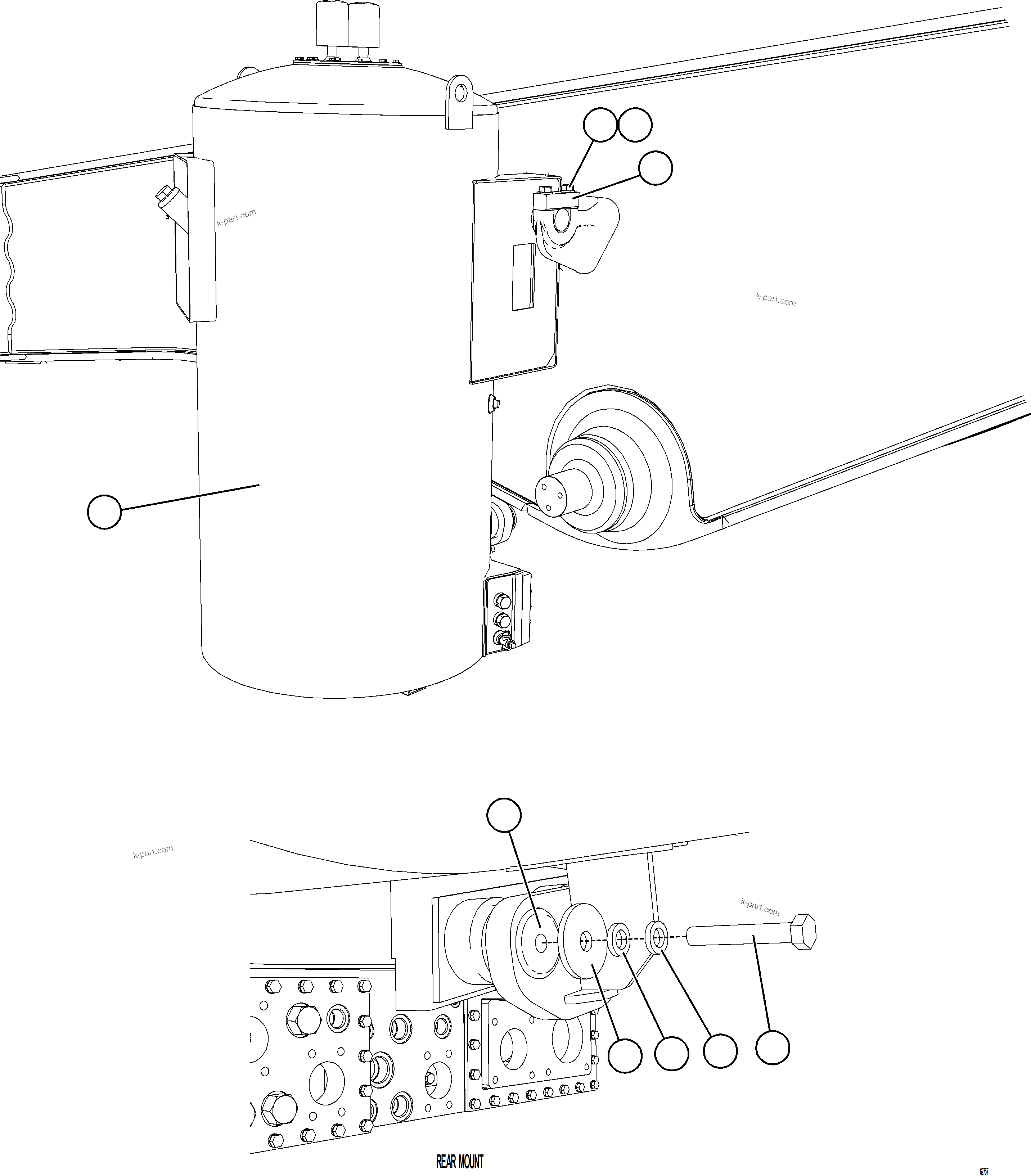 Komatsu parts book diagram for AFE78-DX 930E-5 S/N A40423 - A40425  KSA: HYDRAULIC TANK INSTALLATION
