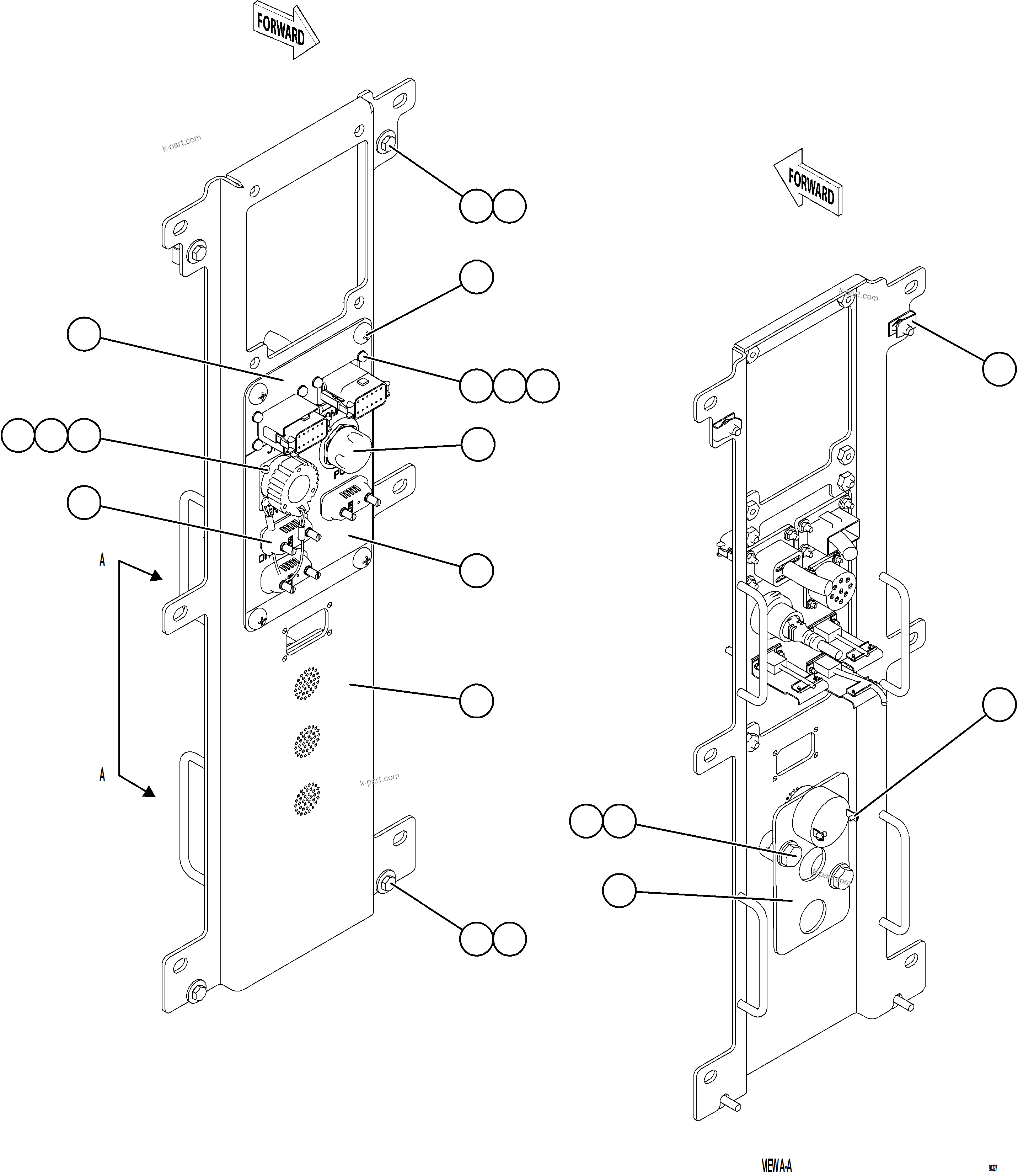 Komatsu parts book diagram for AFE78-DX 930E-5 S/N A40423 - A40425  KSA: CAB DIAGNOSTIC PANEL