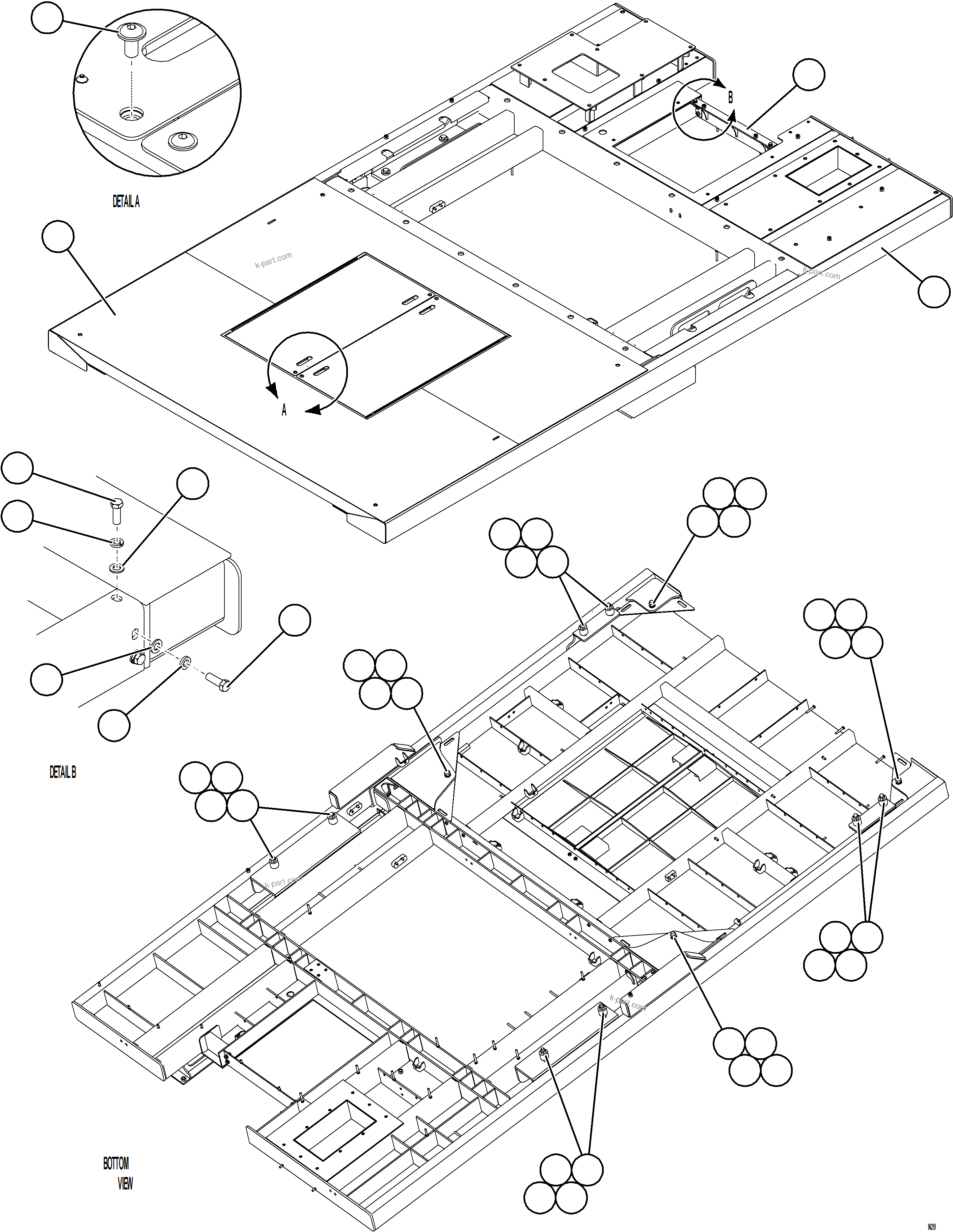 Komatsu parts book diagram for AFE78-DX 930E-5 S/N A40423 - A40425  KSA: CENTER DECK INSTALLATION