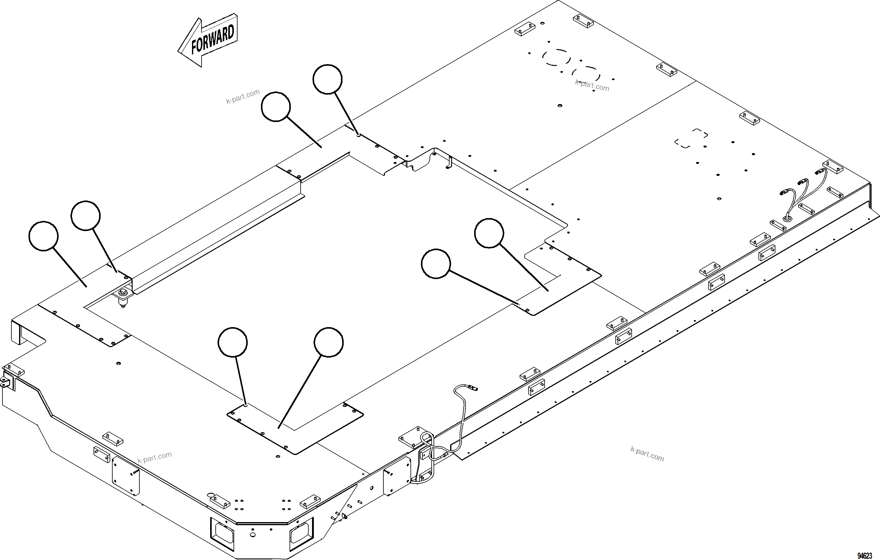 Komatsu parts book diagram for AFE78-DX 930E-5 S/N A40423 - A40425  KSA: LH DECK COVERS
