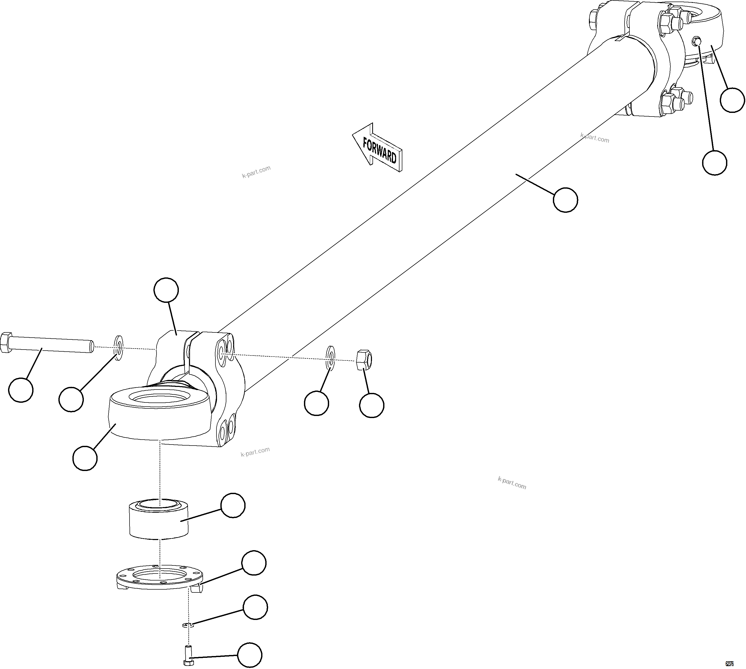 Komatsu parts book diagram for AFE78-DX 930E-5 S/N A40423 - A40425  KSA: TIE ROD ASSEMBLY    58F-40-00210