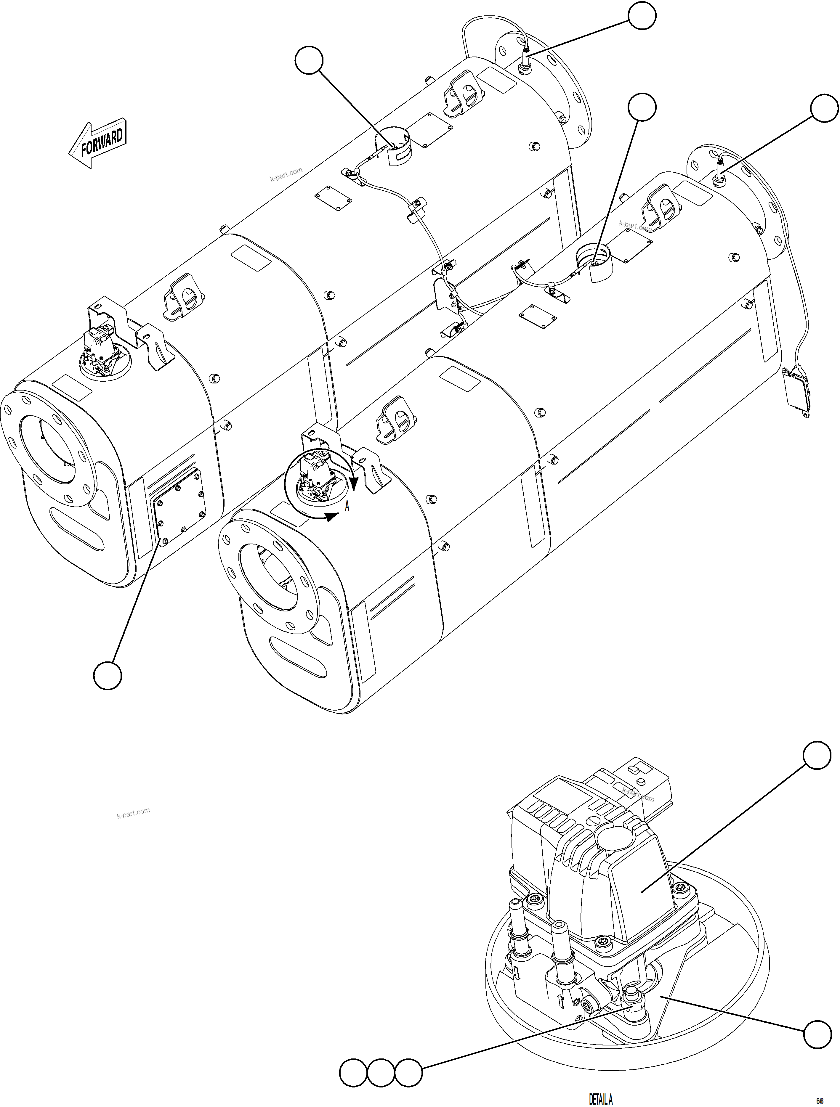 Komatsu parts book diagram for AFE78-ED 930E-5 S/N A40448 - A40450,A40460 - A40462,A40468 - A40470,A40477 - A40479,A40485 - A40487,A40492 - A40494  KW: SELECTIVE CATALYTIC REDUCTION (SCR) ASSEMBLIES
