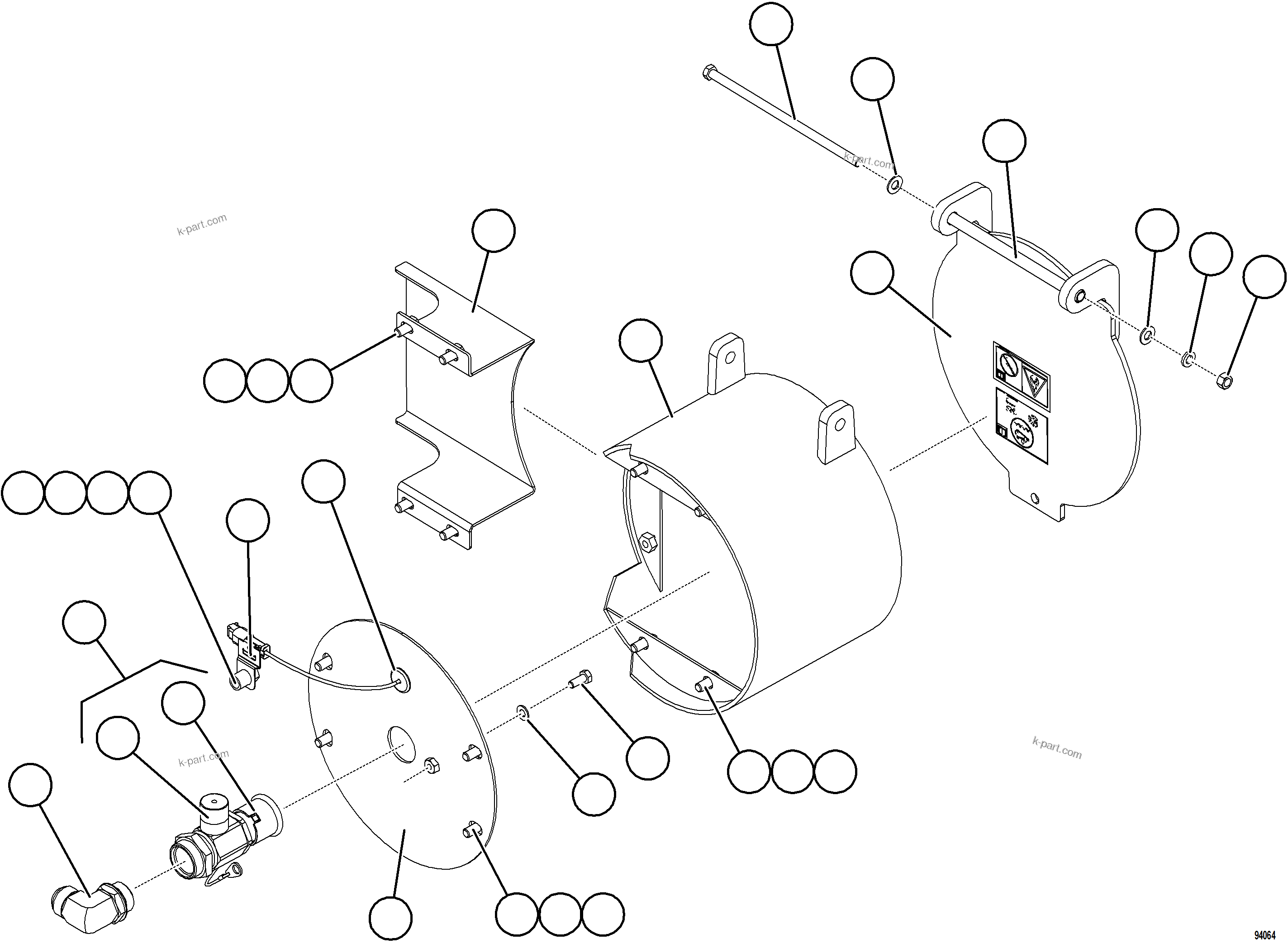 Komatsu parts book diagram for AFE78-ED 930E-5 S/N A40448 - A40450,A40460 - A40462,A40468 - A40470,A40477 - A40479,A40485 - A40487,A40492 - A40494  KW: DEF TANK REMOTE FILL - RH