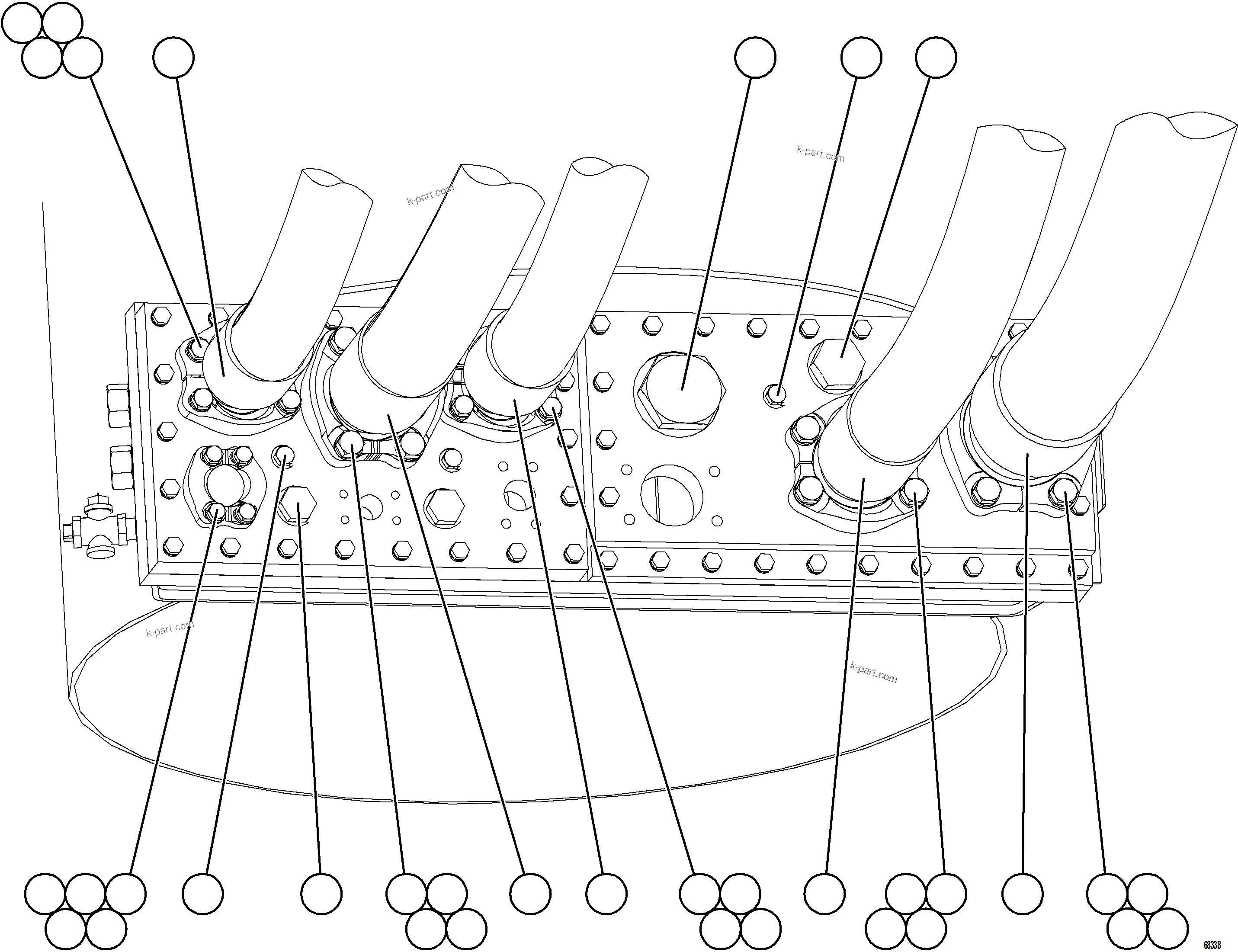 Komatsu parts book diagram for AFE78-ED 930E-5 S/N A40448 - A40450,A40460 - A40462,A40468 - A40470,A40477 - A40479,A40485 - A40487,A40492 - A40494  KW: HYDRAULIC TANK PIPING - HOIST CIRCUIT    2/2