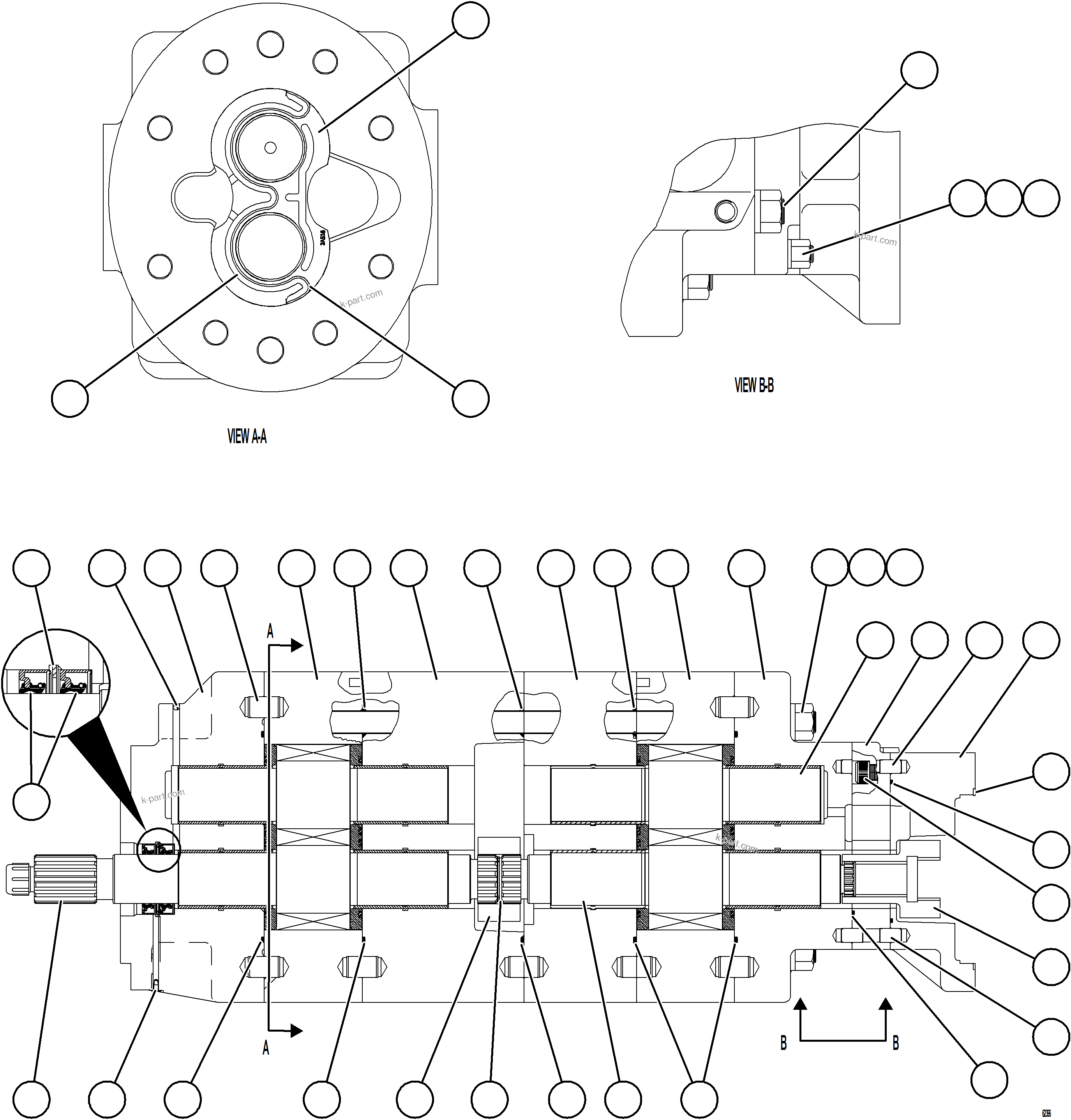 Komatsu parts book diagram for AFE78-ED 930E-5 S/N A40448 - A40450,A40460 - A40462,A40468 - A40470,A40477 - A40479,A40485 - A40487,A40492 - A40494  KW: HOIST PUMP ASSEMBLY