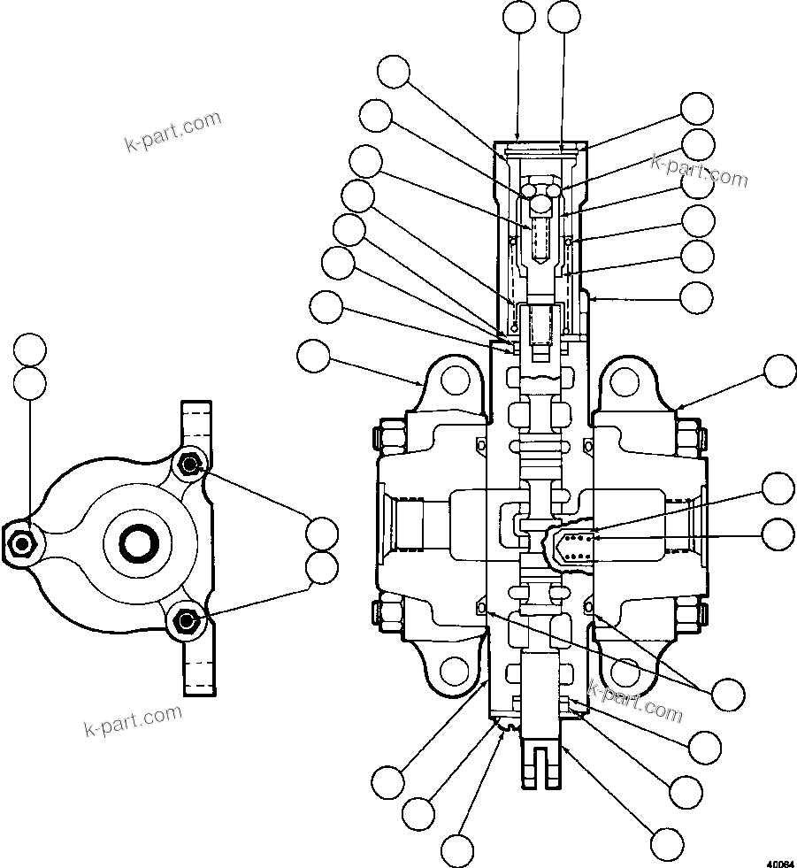 Komatsu parts book diagram for AFE78-ED 930E-5 S/N A40448 - A40450,A40460 - A40462,A40468 - A40470,A40477 - A40479,A40485 - A40487,A40492 - A40494  KW: HOIST PILOT VALVE ASSEMBLY