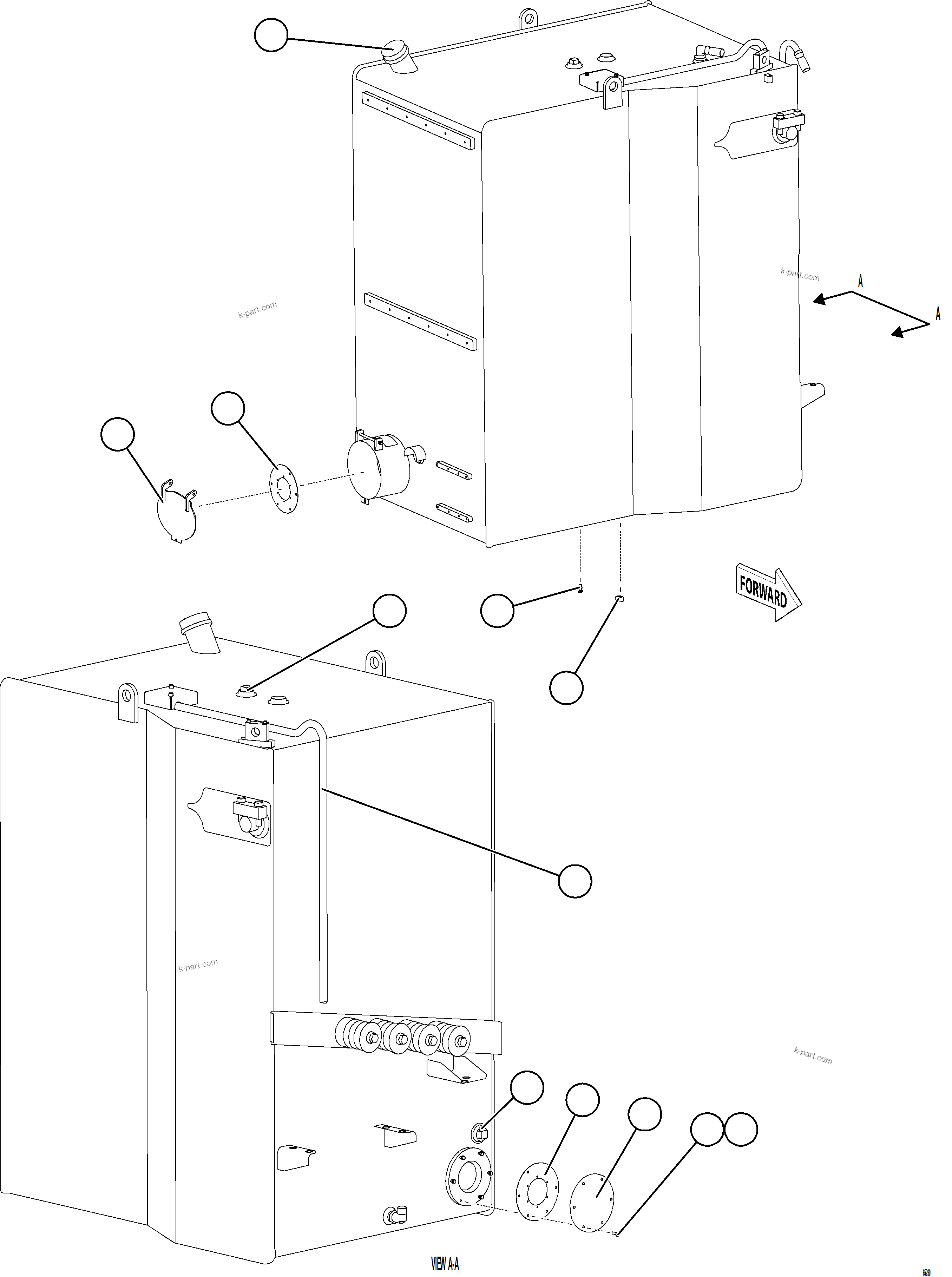 Komatsu parts book diagram for AFE78-EM 930E-5 S/N A40502 - A40505  KSA: FUEL TANK ASSEMBLY