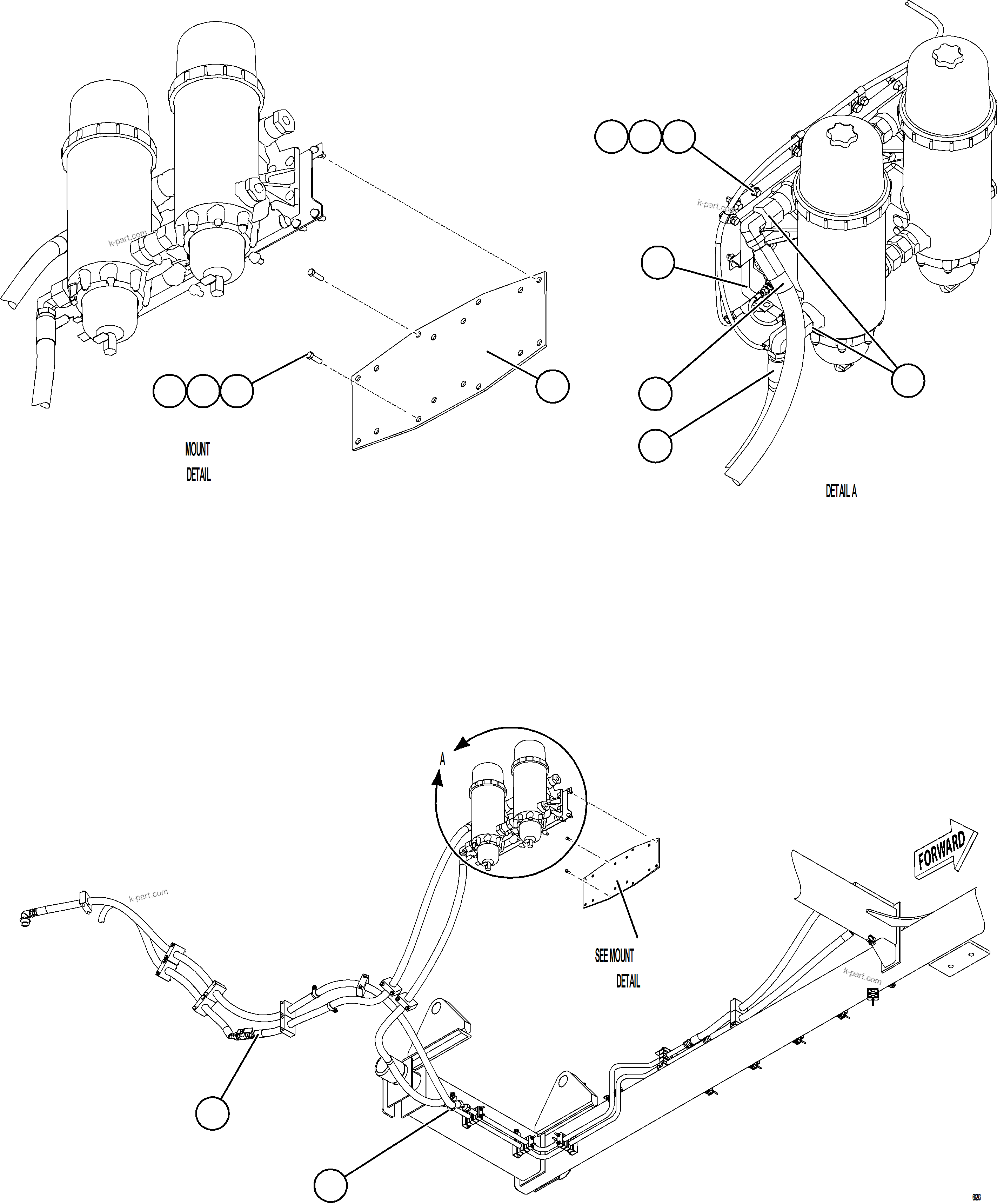 Komatsu parts book diagram for AFE78-EM 930E-5 S/N A40502 - A40505  KSA: FUEL SYSTEM PIPING    4/4