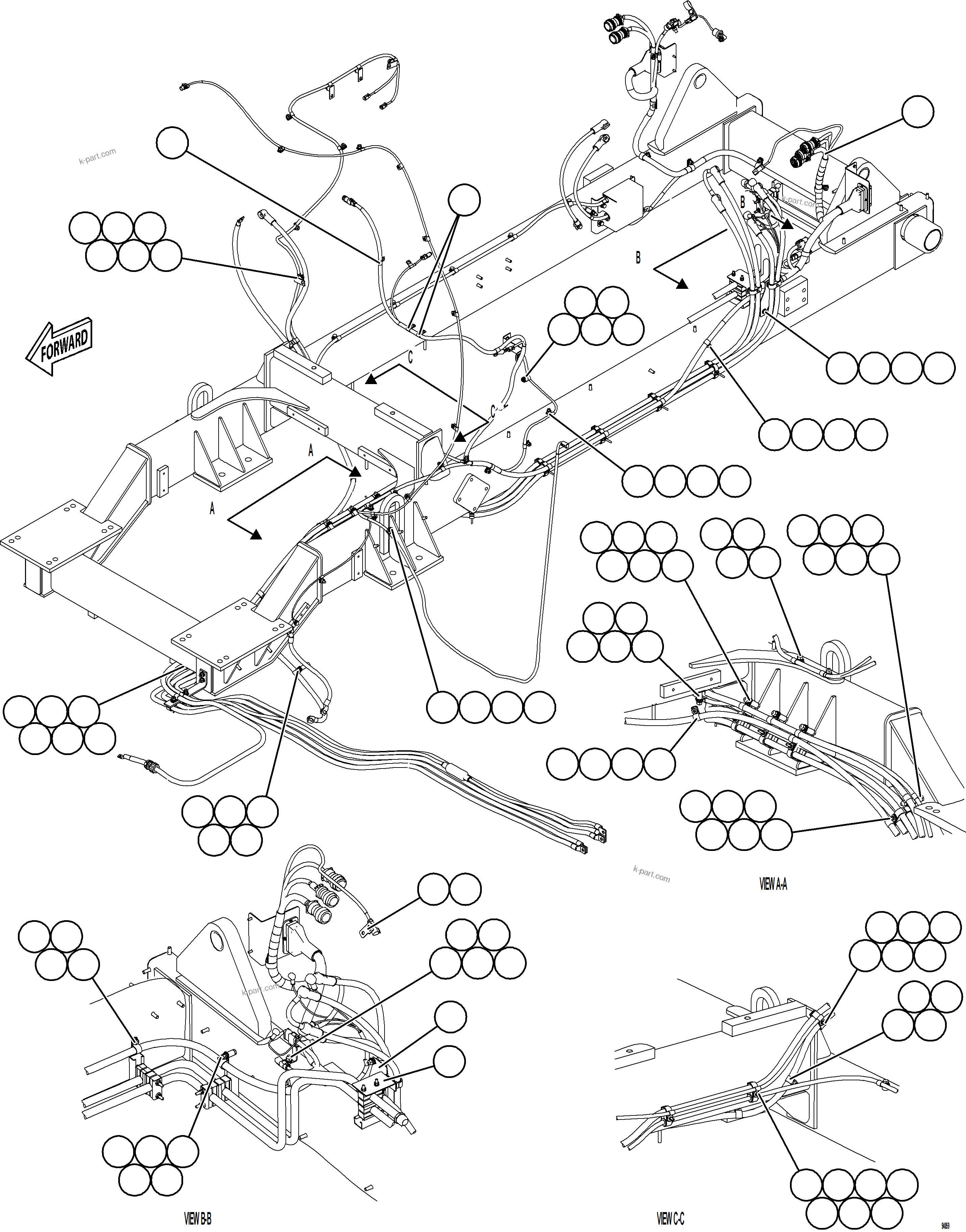 Komatsu parts book diagram for AFE78-EM 930E-5 S/N A40502 - A40505  KSA: CRANKING MOTOR WIRING    2/2