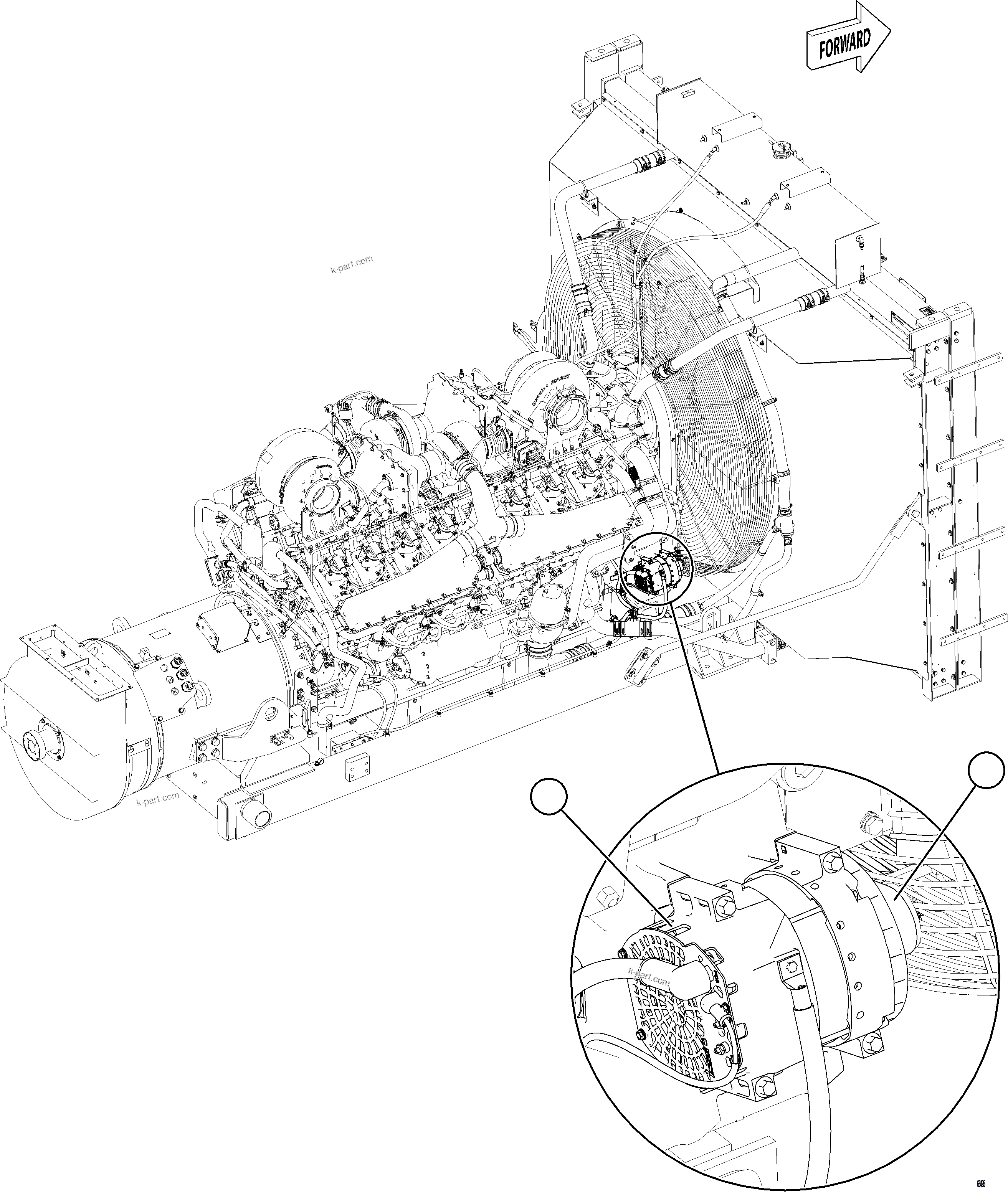 Komatsu parts book diagram for AFE78-EM 930E-5 S/N A40502 - A40505  KSA: BATTERY CHARGING ALTERNATOR INSTALLATION