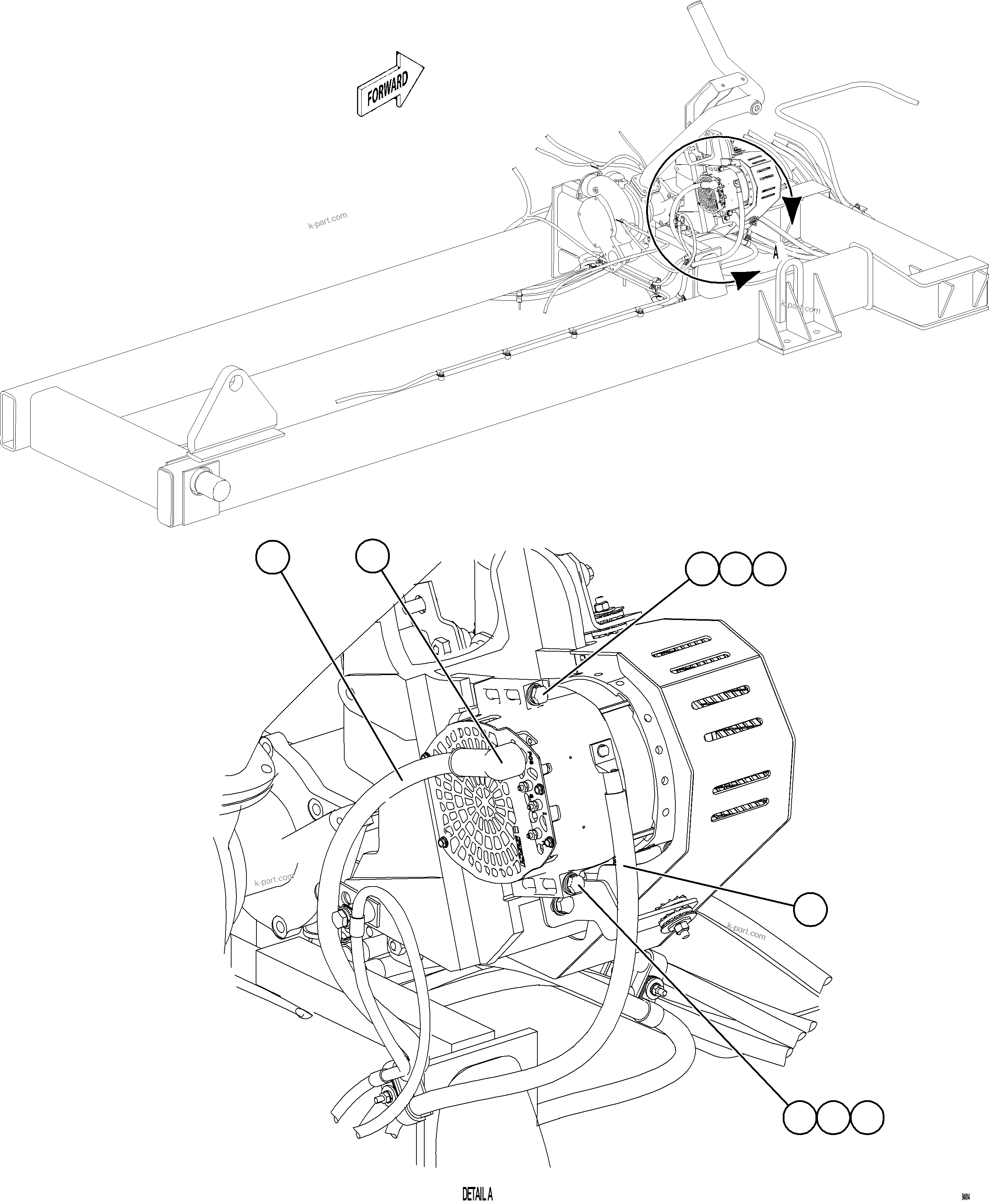 Komatsu parts book diagram for AFE78-EM 930E-5 S/N A40502 - A40505  KSA: BATTERY CHARGING ALTERNATOR WIRING