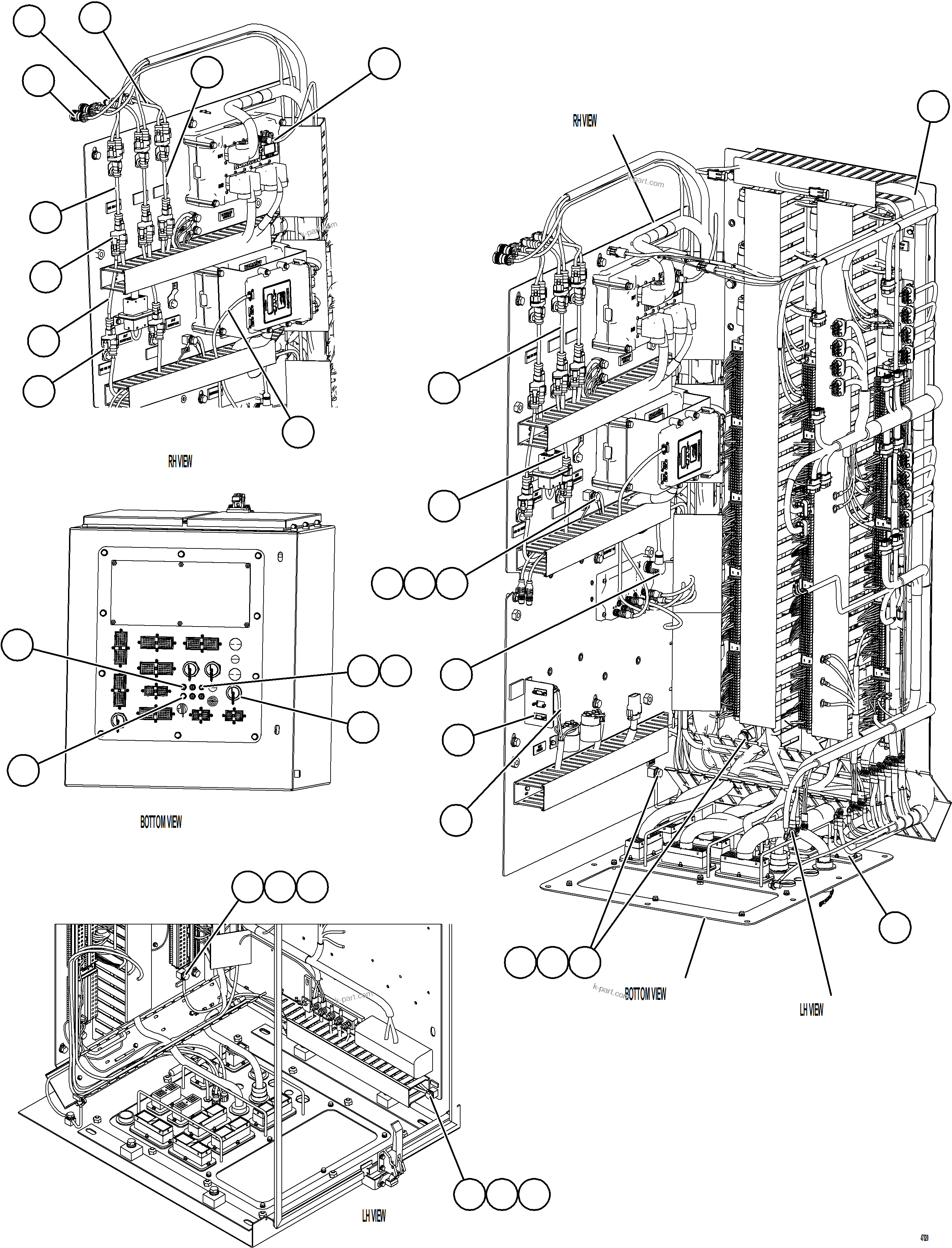 Komatsu parts book diagram for AFE78-EM 930E-5 S/N A40502 - A40505  KSA: AUXILIARY CONTROL CABINET INTERNAL WIRING    2/2