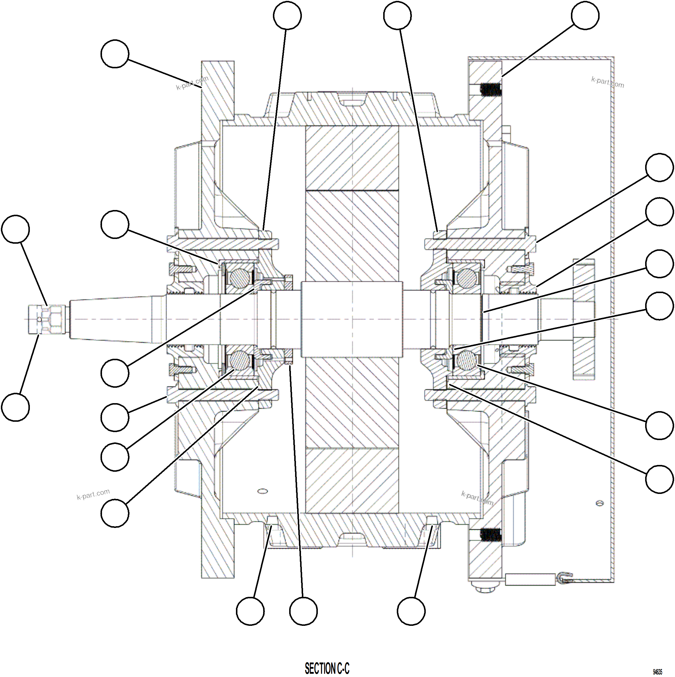 Komatsu parts book diagram for AFE78-EM 930E-5 S/N A40502 - A40505  KSA: AUXILIARY BLOWER MOTOR    2/2