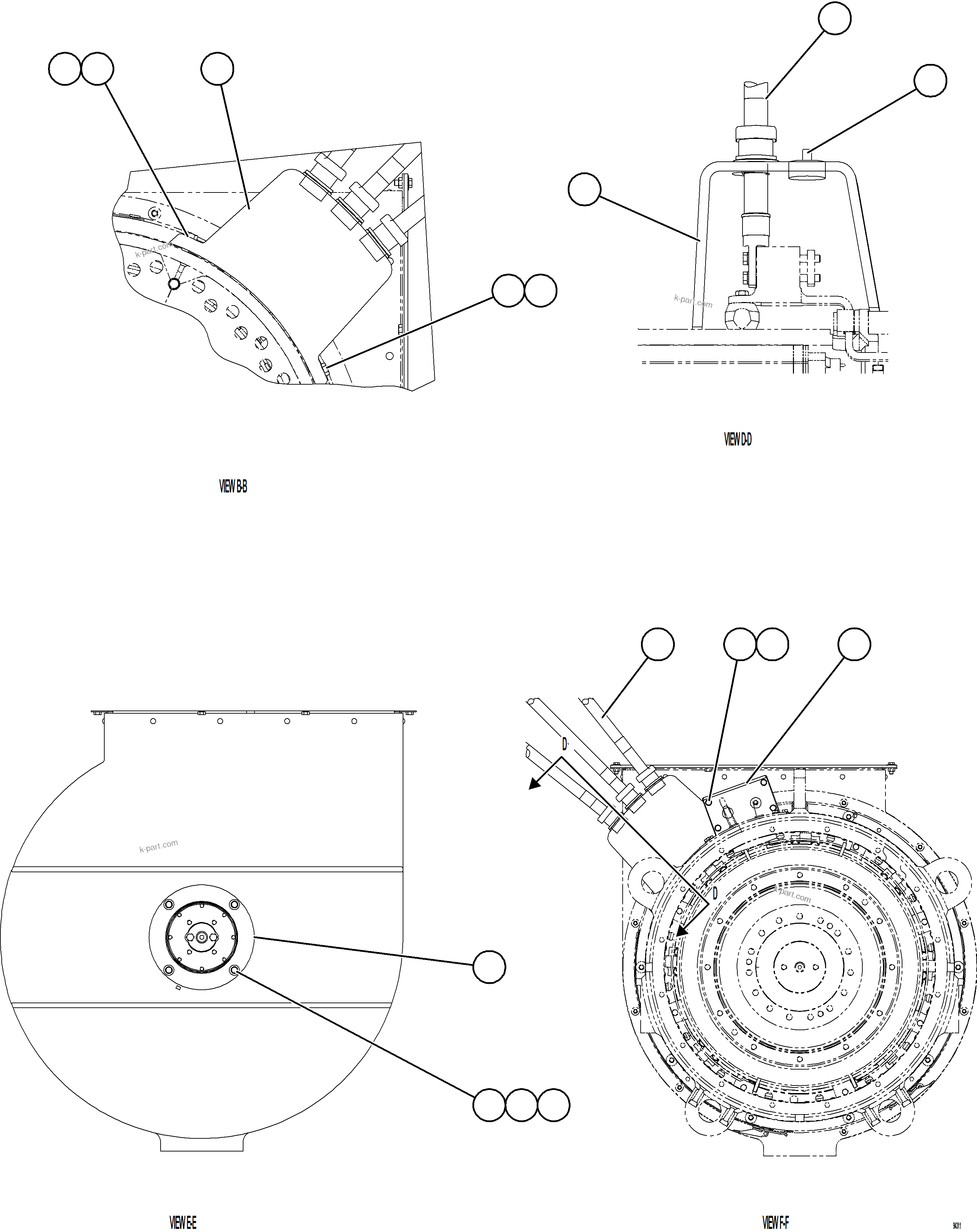 Komatsu parts book diagram for AFE78-EM 930E-5 S/N A40502 - A40505  KSA: ALTERNATOR ASSEMBLY    4/6