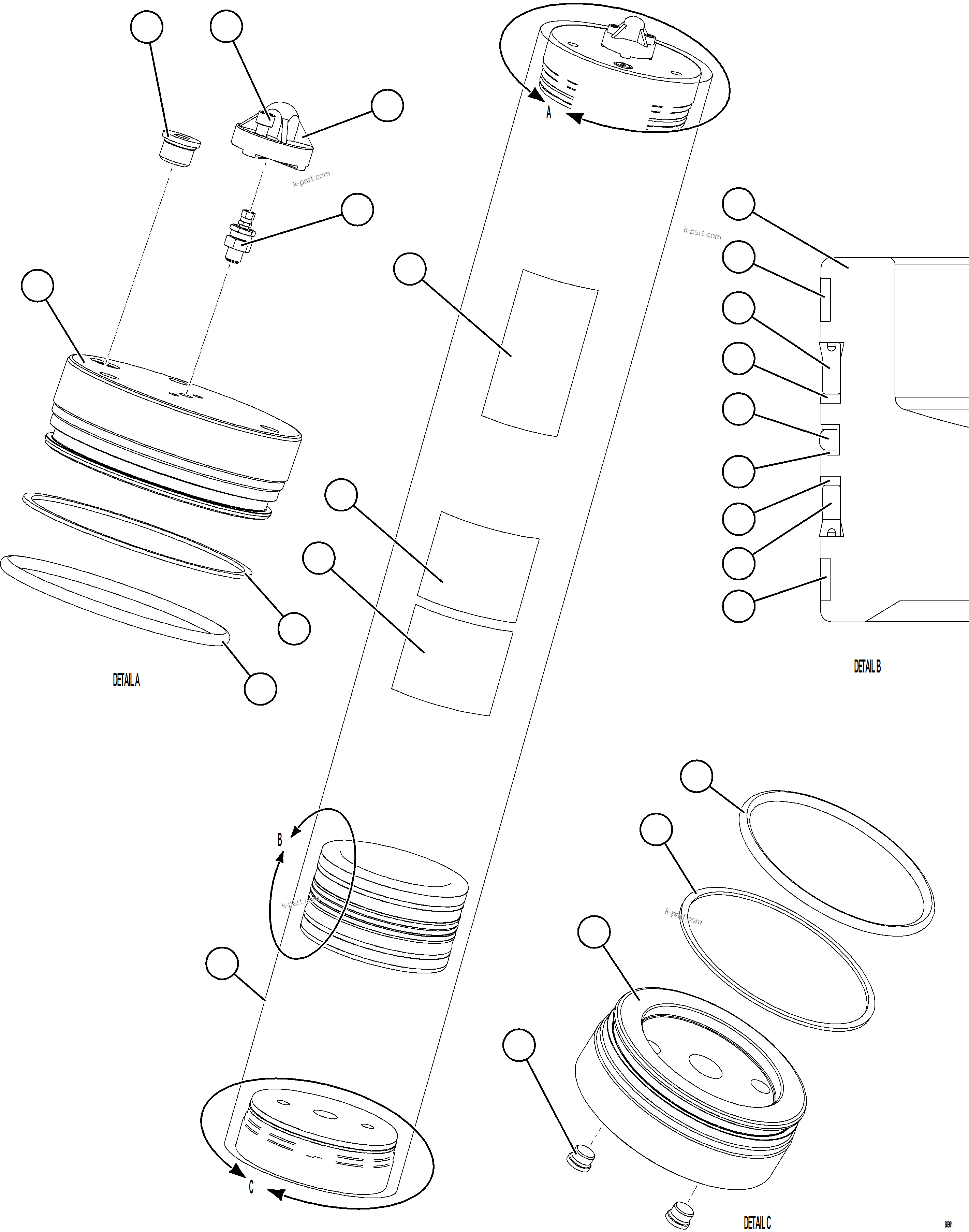 Komatsu parts book diagram for AFE78-EM 930E-5 S/N A40502 - A40505  KSA: PISTON ACCUMULATOR ASSM (10.0 GAL)