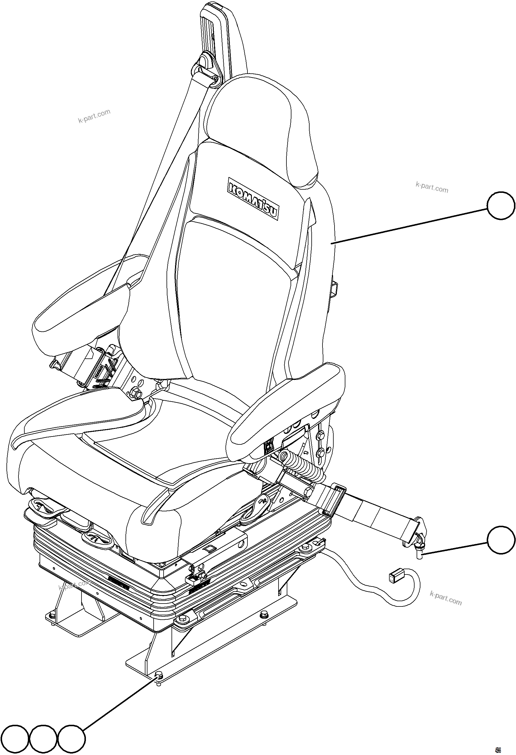 Komatsu parts book diagram for AFE78-EM 930E-5 S/N A40502 - A40505  KSA: PASSENGER SEAT INSTALLATION
