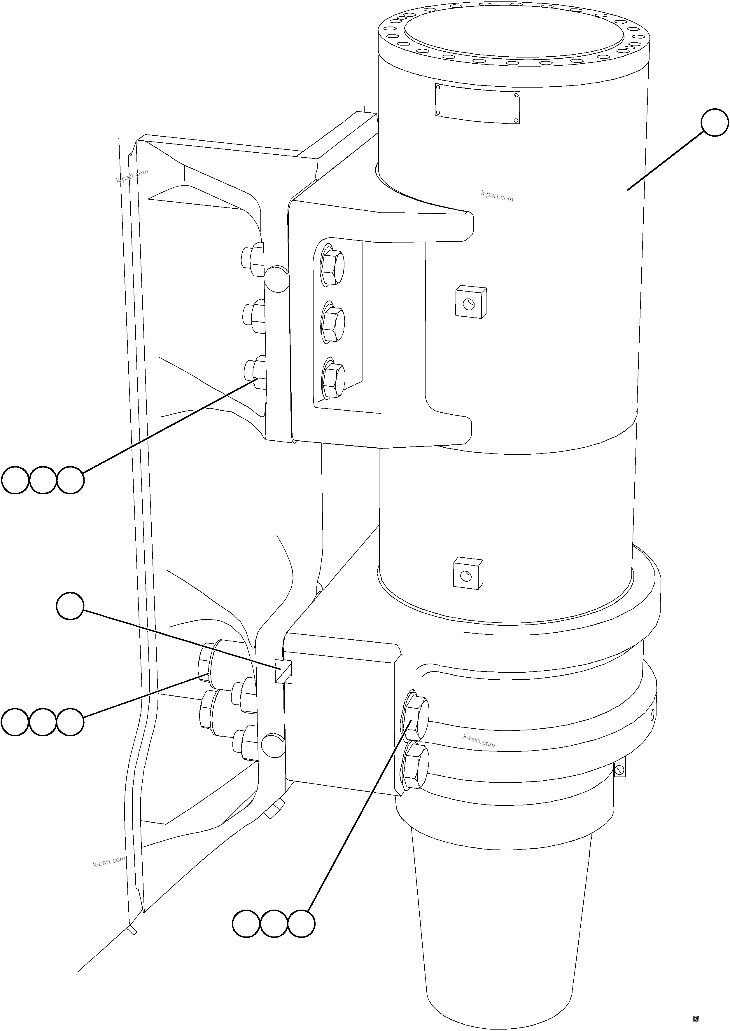 Komatsu parts book diagram for AFE78-EM 930E-5 S/N A40502 - A40505  KSA: FRONT SUSPENSION INSTALLATION - FRAME