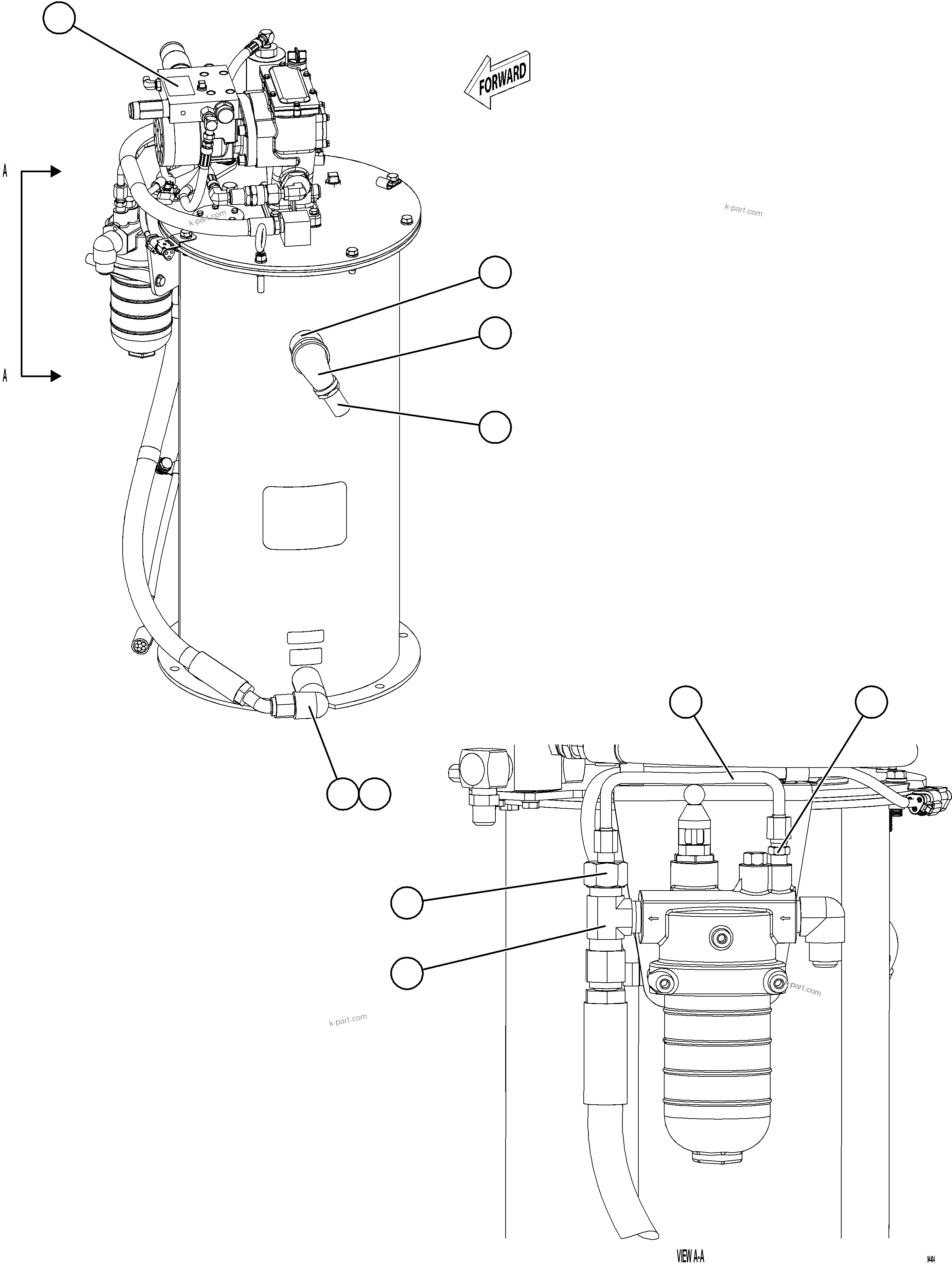Komatsu parts book diagram for AFE78-EM 930E-5 S/N A40502 - A40505  KSA: LUBRICATION PUMP SUB-ASSEMBLY    2/2