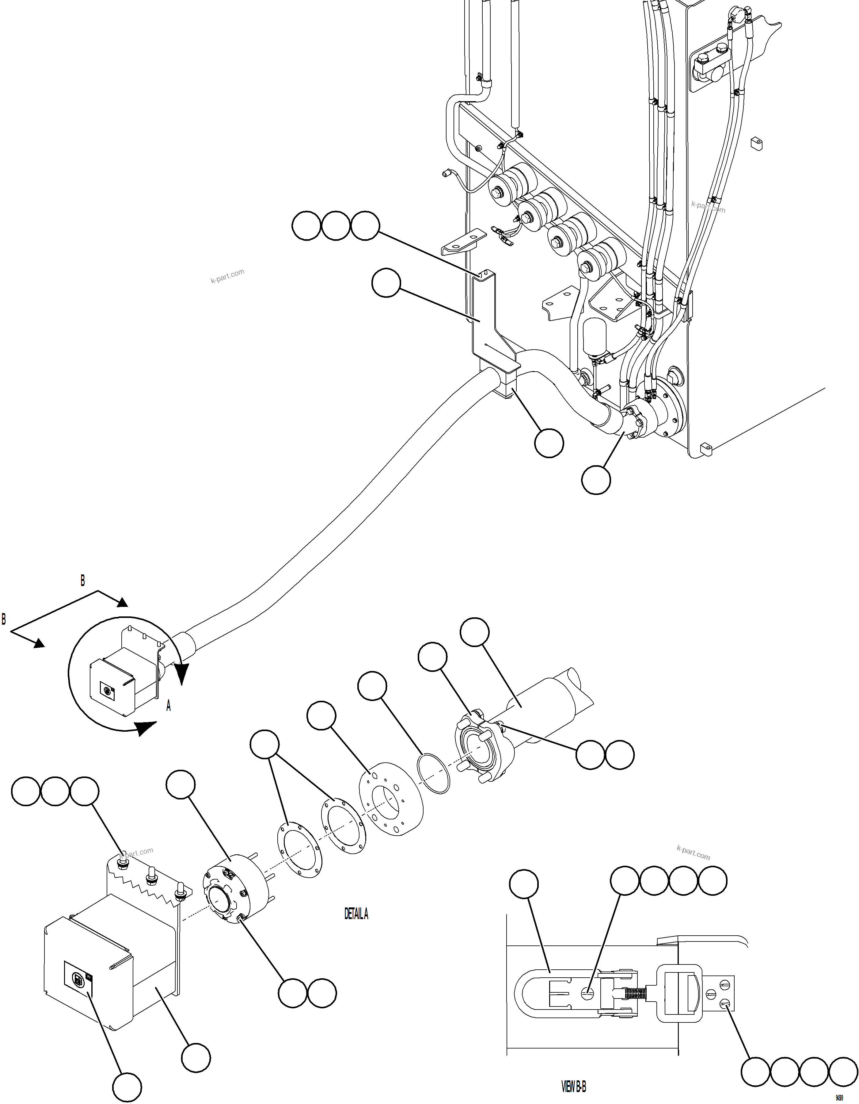 Komatsu parts book diagram for AFE78-EZ 930E-5 S/N A40612,A40614 - A40618  KCH: FUEL TANK REMOTE FILL - LH    1/2