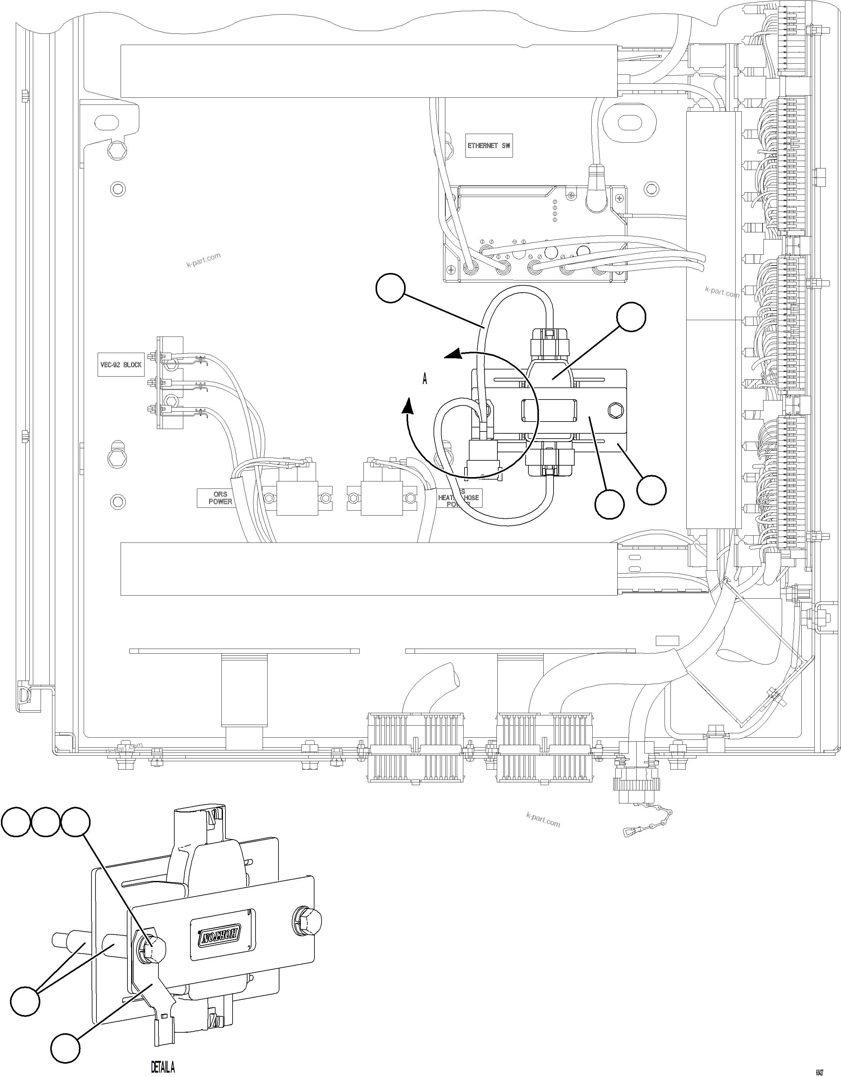 Komatsu parts book diagram for AFE78-EZ 930E-5 S/N A40612,A40614 - A40618  KCH: AUXILIARY CONTROL CABINET - LH WALL    3/3