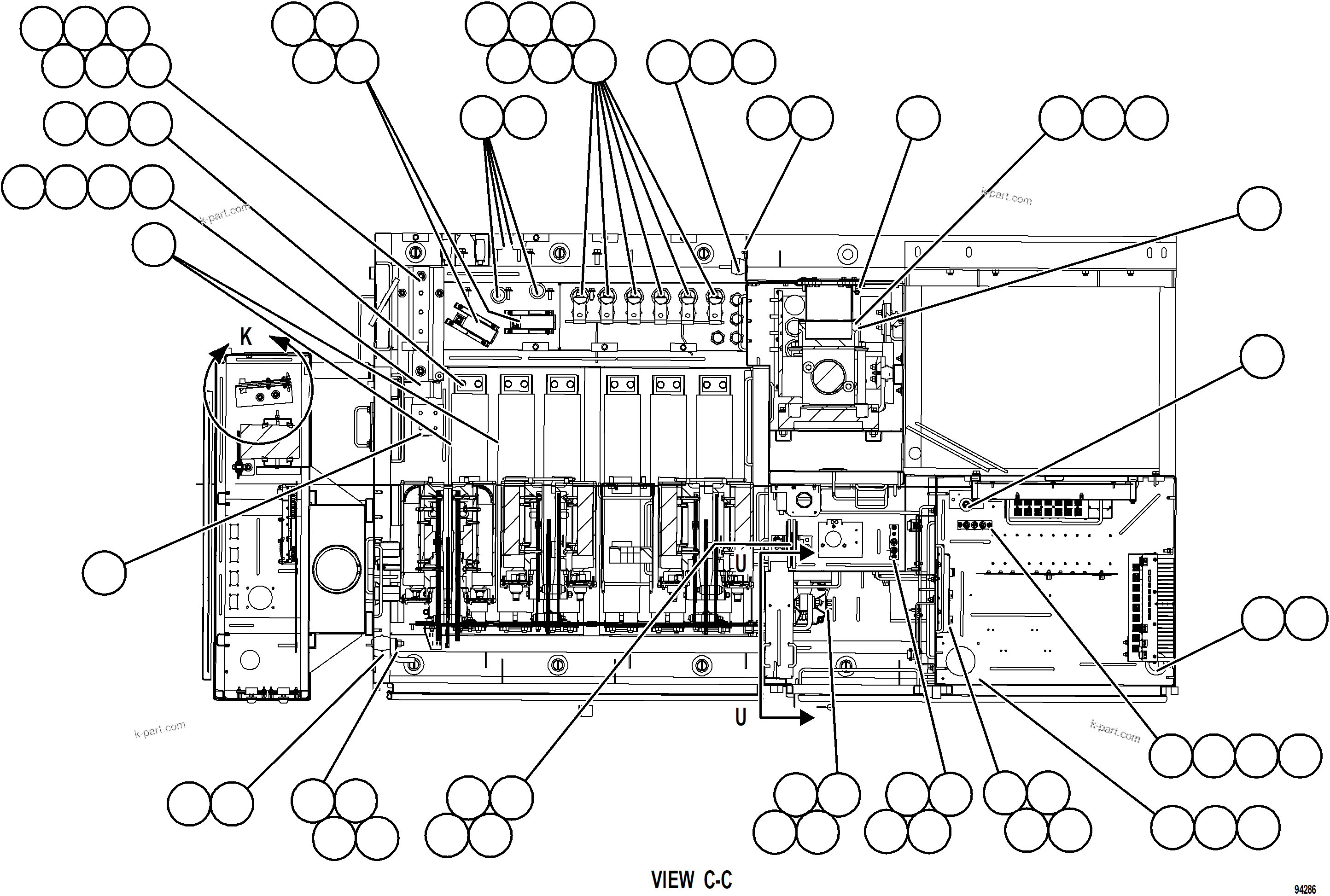 Komatsu parts book diagram for AFE78-EZ 930E-5 S/N A40612,A40614 - A40618  KCH: CONTROL CABINET    3/20